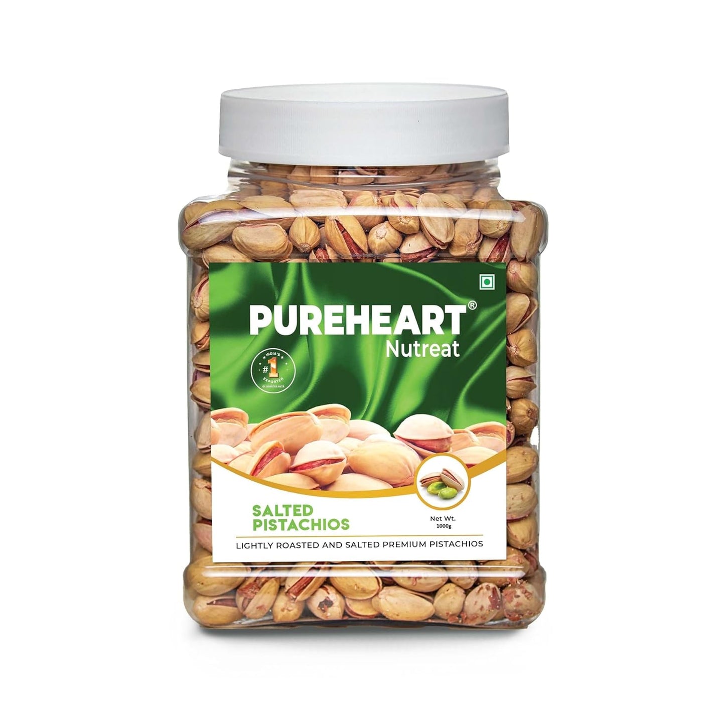 Pureheart Nutreat Salted Pistachios Natural Premium Lightly Roasted Pista/Dry Fruit - Delicious & Crunchy - Resealable Pouch