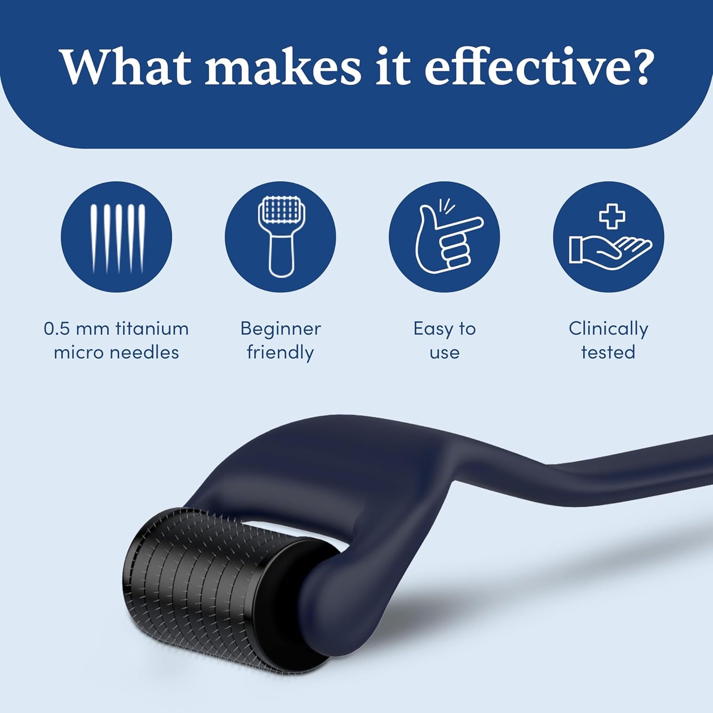Man Matters Advance Derma Roller For Hair & Beard | 540 Micro 0.5mm Titanium Alloy Needles | Beard Health and Development | Stimulates Beard Hair Follicles | Safe, Easy & Effective To Use