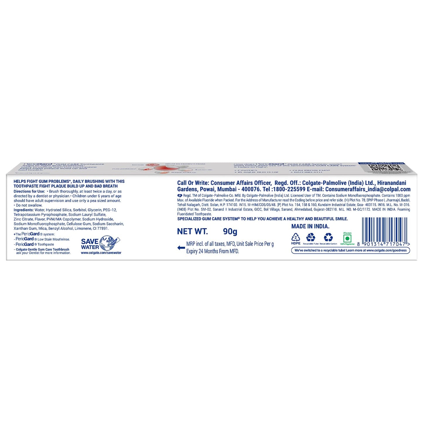 Colgate PerioGard Toothpaste 90g, Specialized Gum Care System, Fights Gum Problems