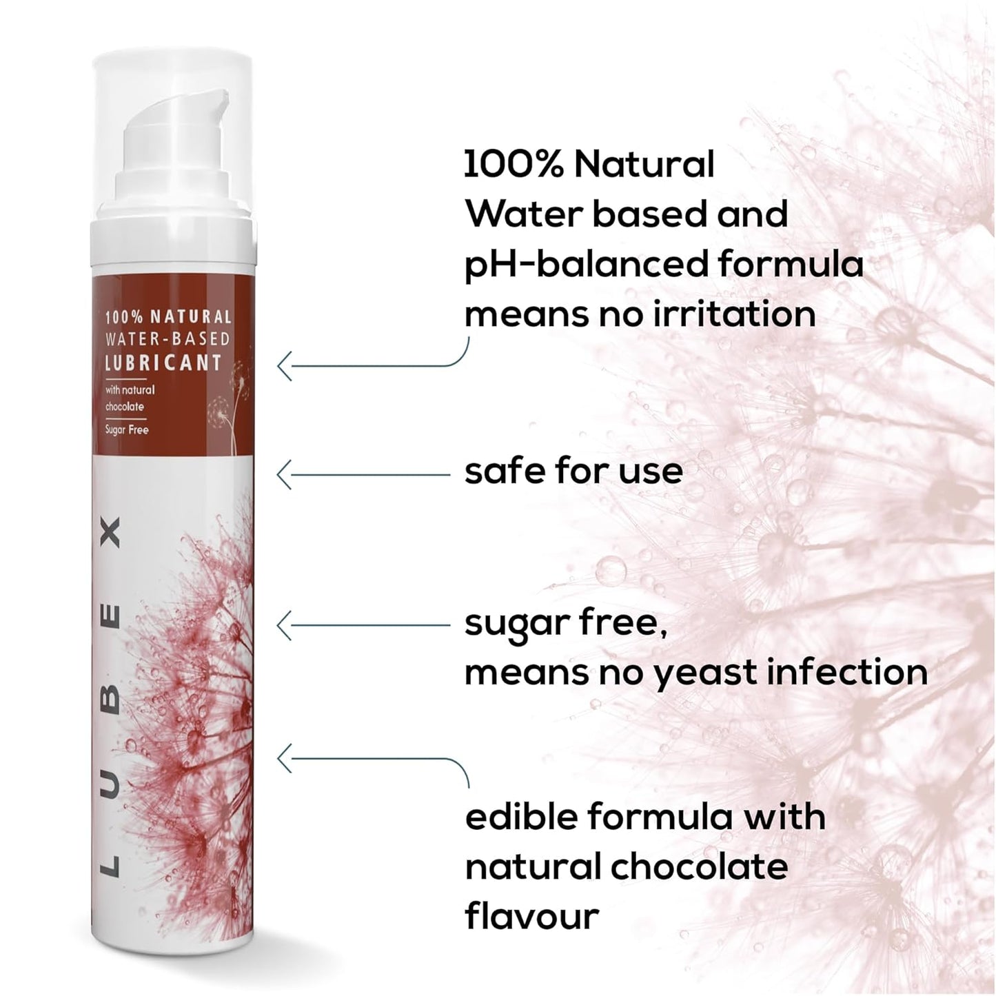 Lubex 100% Natural Long-Lasting Lubricant (Water-Based) with Organic Aloe Vera Lube for Her, Him & Couples - Natural Chocolate Flavour 50gm