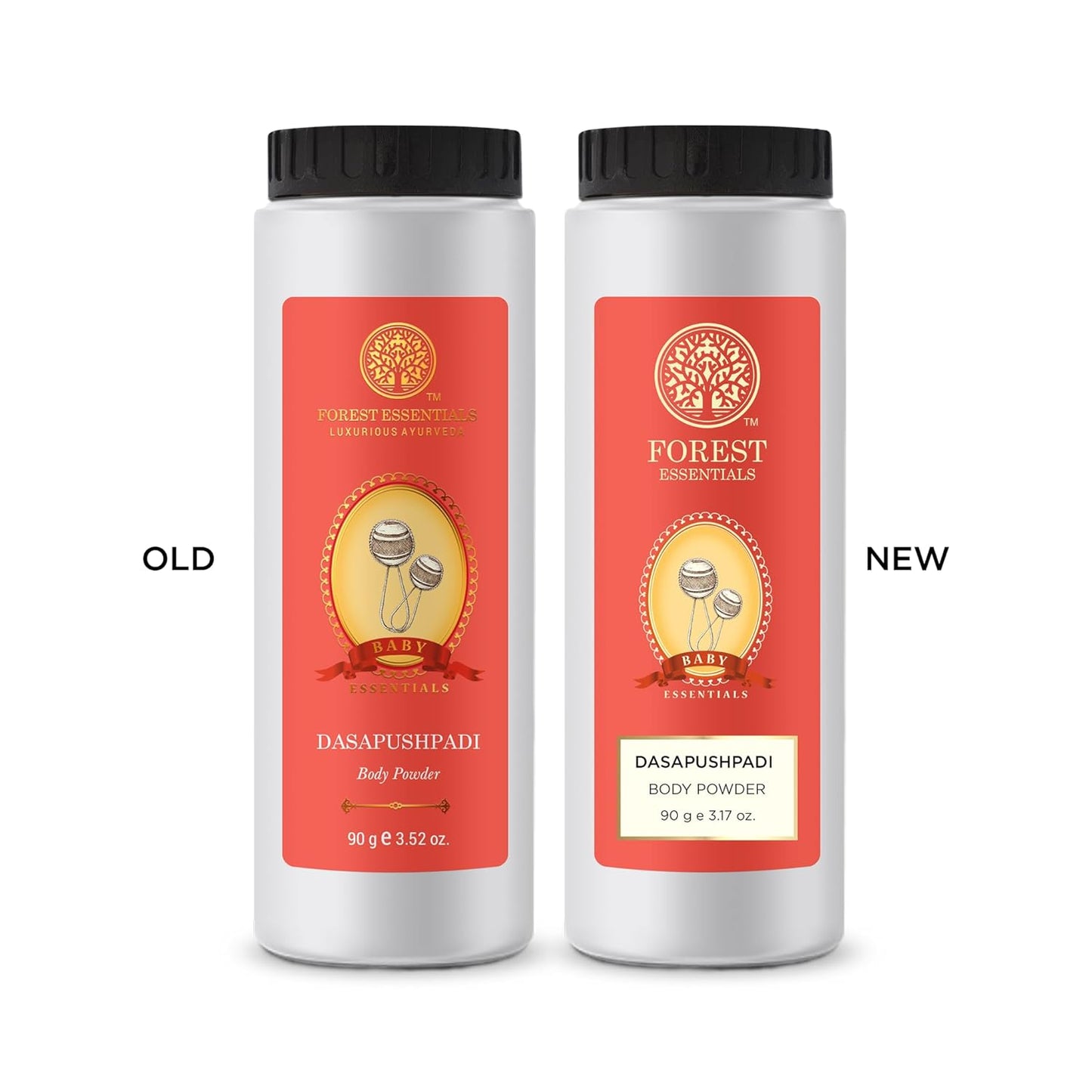Forest Essentials Baby Body Powder Dasapushpadi | Talc-Free Natural Powder with Cornstarch & 10 Specific Herbs for Baby Care | Gentle & Safe