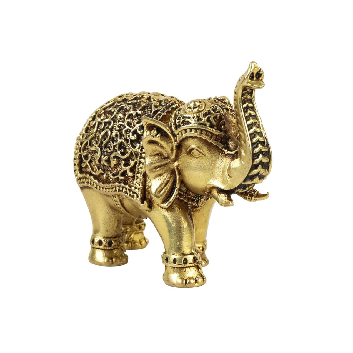 2 Inch Pure Brass Elephant Idol | Decorative Vastu Showpiece for Home Temple, Mandir, Pooja Room, Office Desk | Ideal for Pooja, Diwali, Auspicious Gifting & Spiritual Home Decor