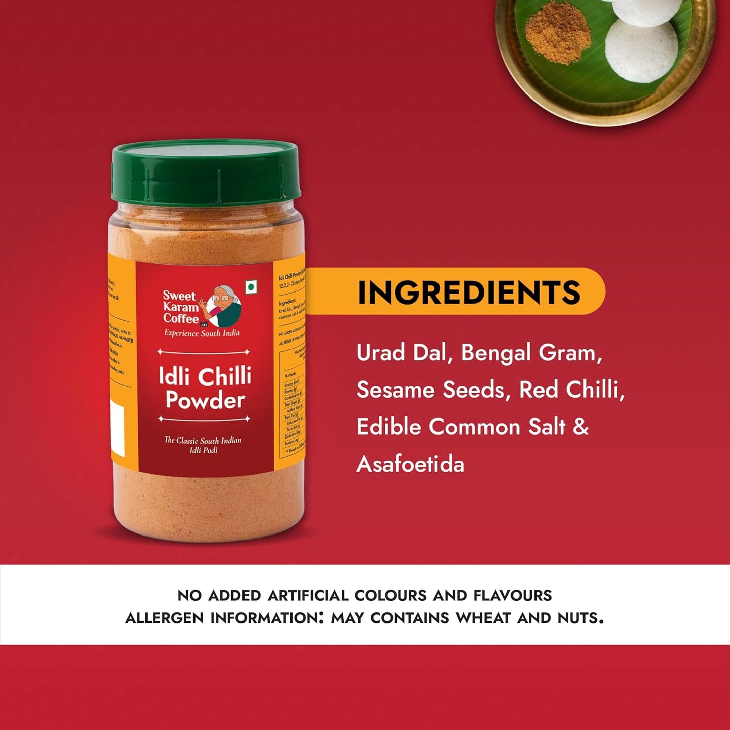Sweet Karam Coffee Idli Podi (Chilli Gun Powder) – 180g | Authentic South Indian Homemade Spice Mix | Aromatic & Flavorful | No Preservatives | Tasty & Healthy | Perfect with Idli, Dosa & Rice