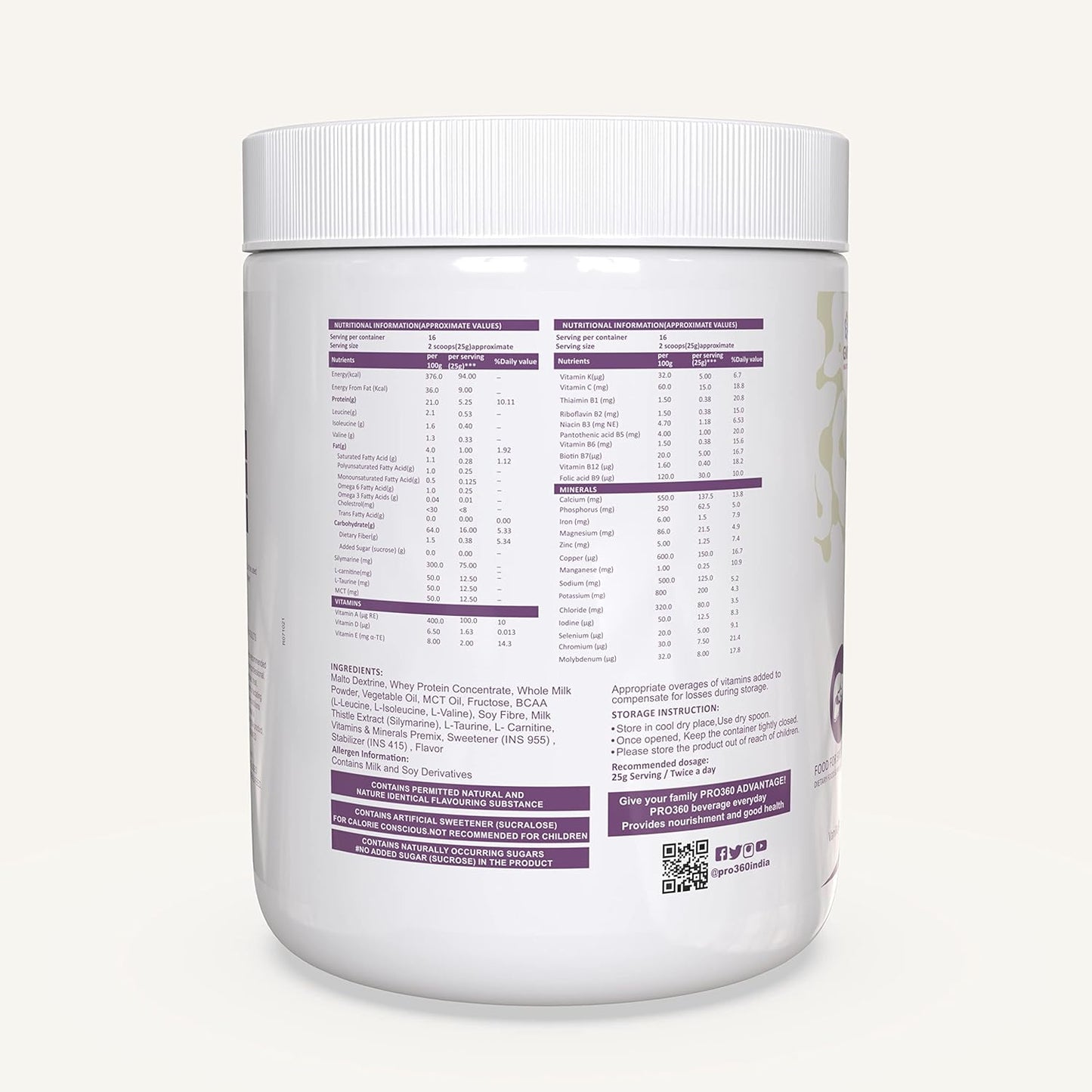 Pro360 Hepa Liver Care Protein Supplement โ Complete Liver Supplements for Health| Formula Enriched with Silymarin, MCT & BCAA โ Vanilla โ 400g