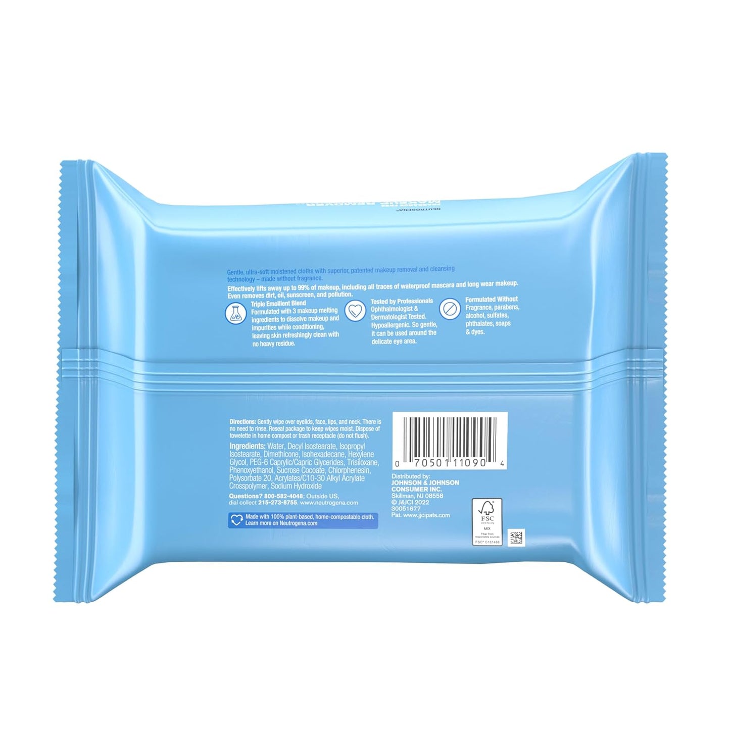 Neutrogena Fragrance-Free Make-Up Remover Cleansing Towelette, 25 Count