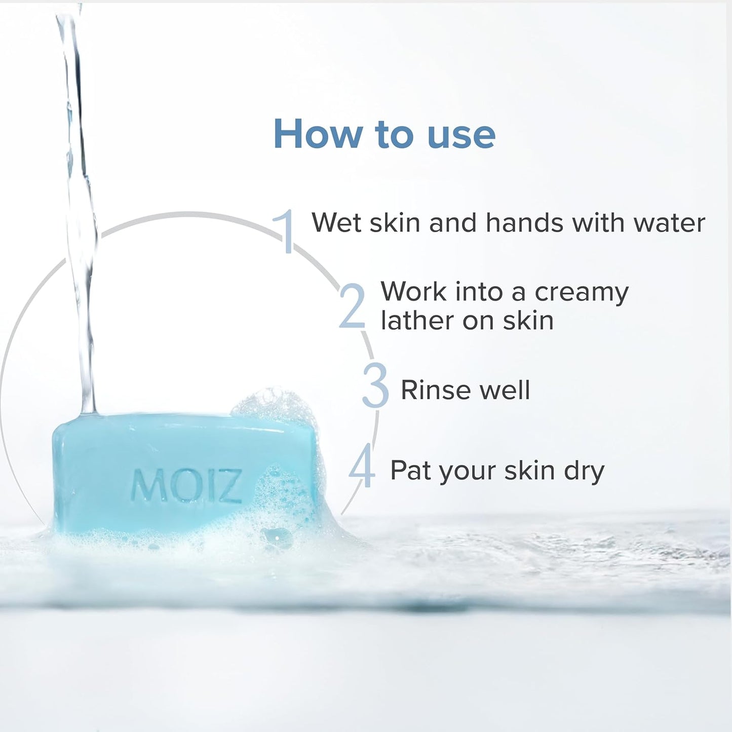 Moiz Syndet Bathing Bar | pH 5.5 | With Shea Butter, Aloe Vera & Vitamin E | Paraben & Cruelty-Free - 75gm
