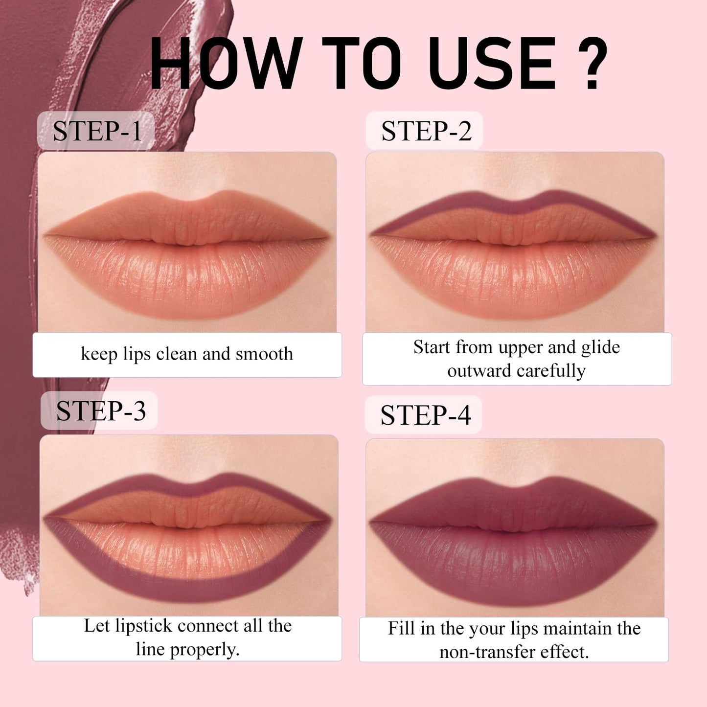 Fashion Colour Play all day Non Transfer Lipstick For Women | Matte Lipstick | Smooth Glide | Waterproof | Longlasting | Paraben-Free Lip Color for All Skin Tones | (Wild Rose, 2gm)