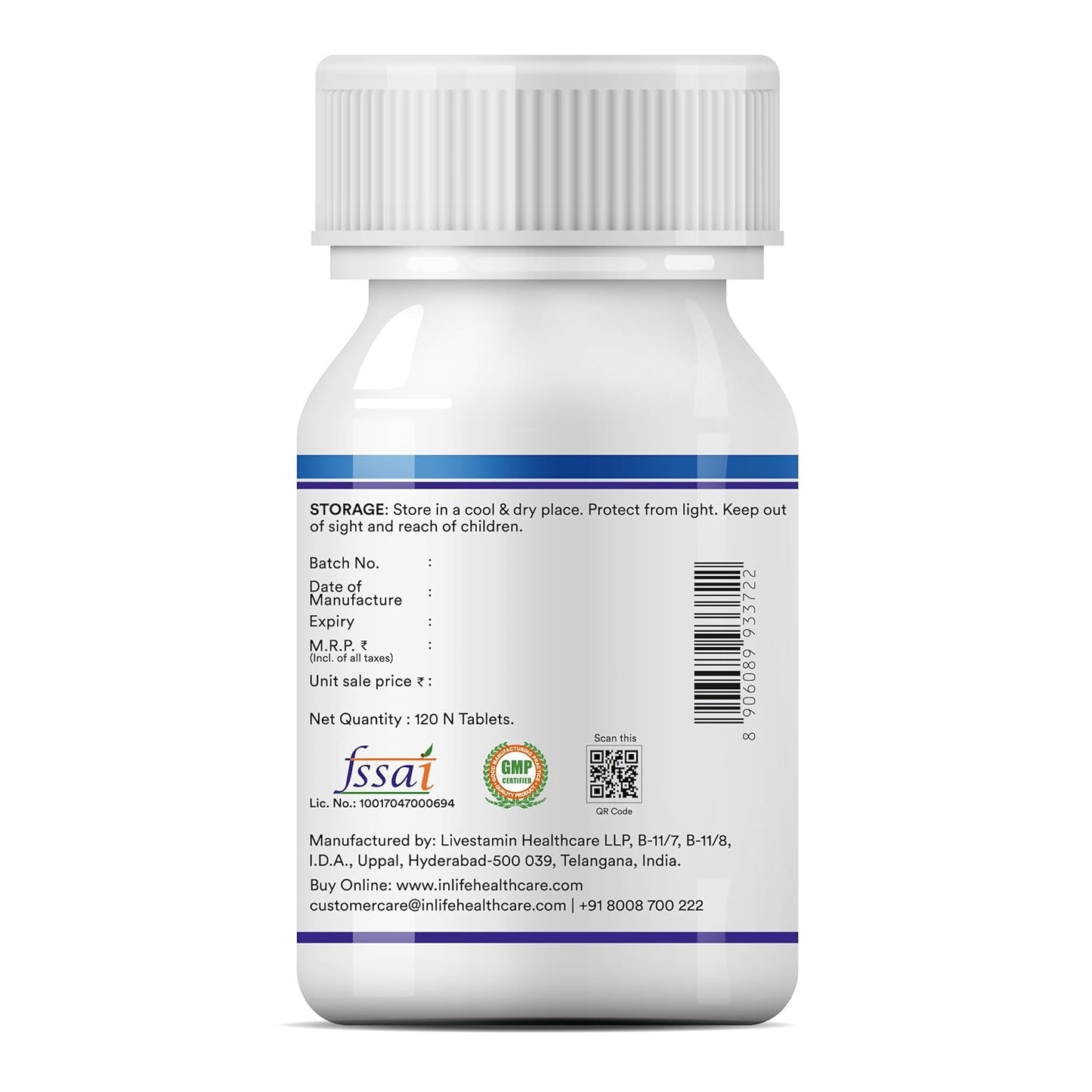 INLIFE Melatonin 5mg Tablets | Supports Sleep and Relaxation | Vegetarian Friendly & Easy to Swallow Supplement for Men and Women - 120 Tablets