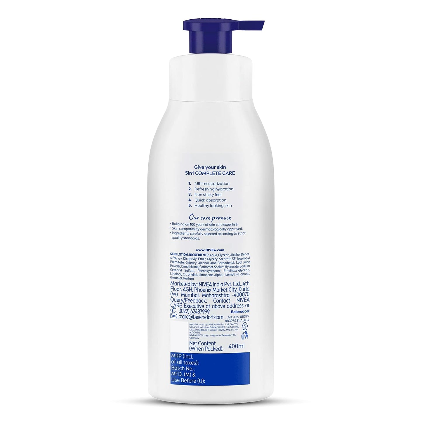 NIVEA Aloe Hydration Body Lotion, 400ml | 72H Moisturization | With Deep Moisture Serum & 100% Natural Aloe Vera Extracts | All Skin Types