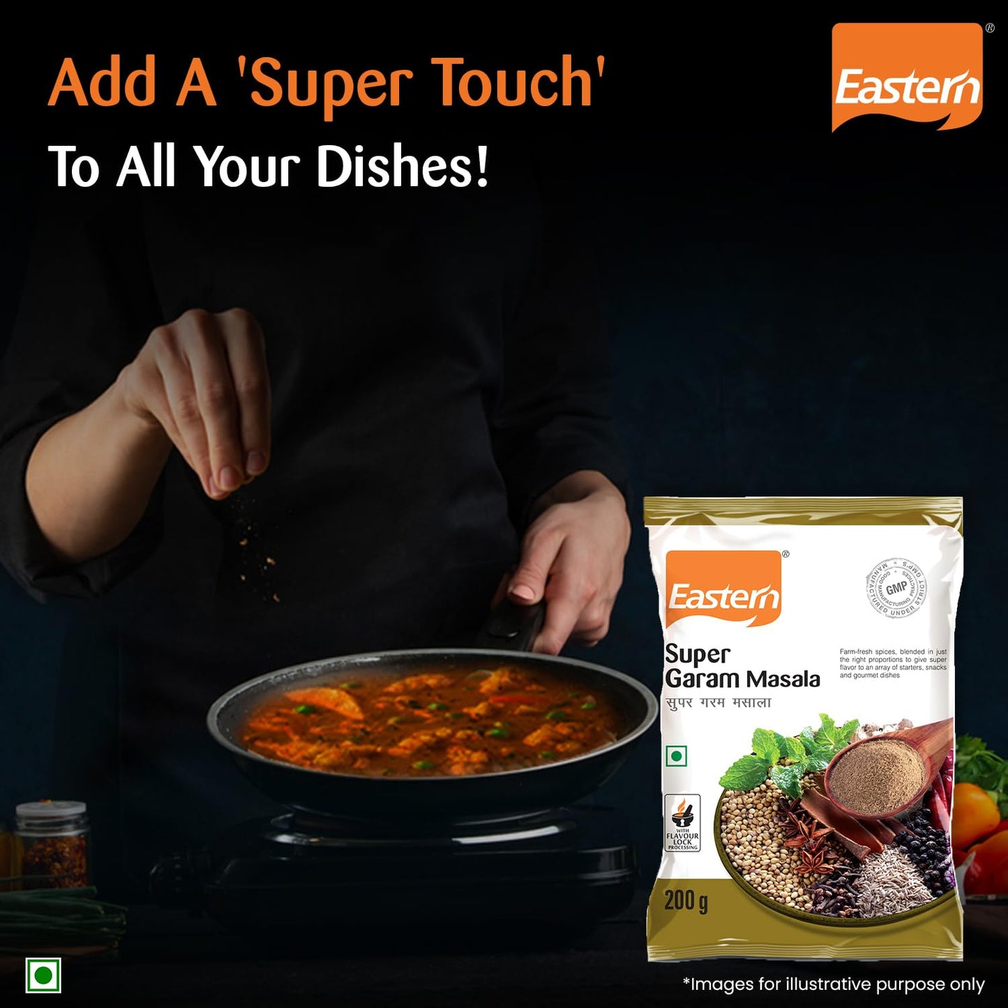 Eastern Super Garam Masala Powder | No Added Preservatives | Prepare Vegetables, Meat, Egg, Biryani, Peas, Ghee Rice, Samosa & Chana Curries at Home | 200g
