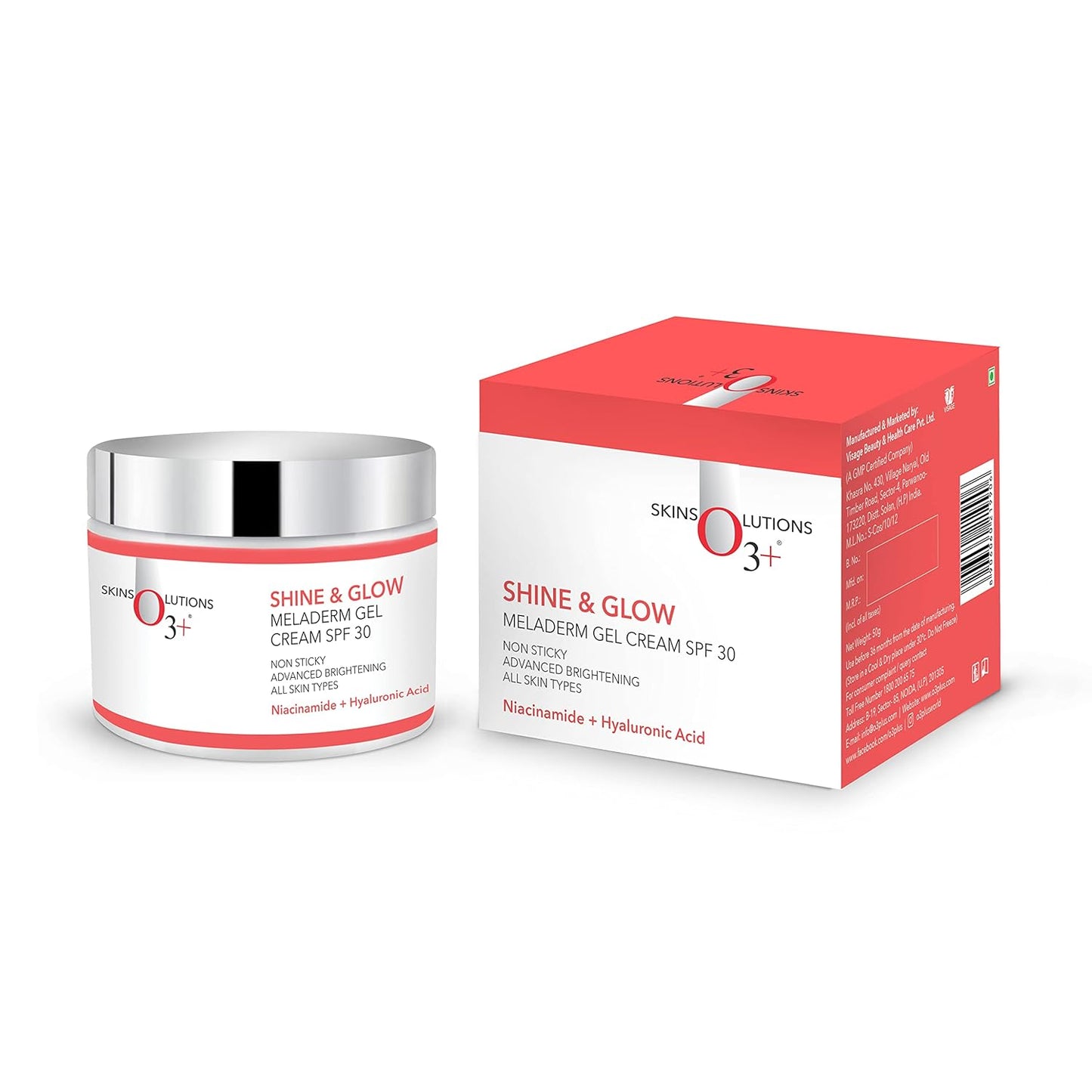 O3+ Shine & Glow Meladerm Gel Day Cream SPF-30, 50ml