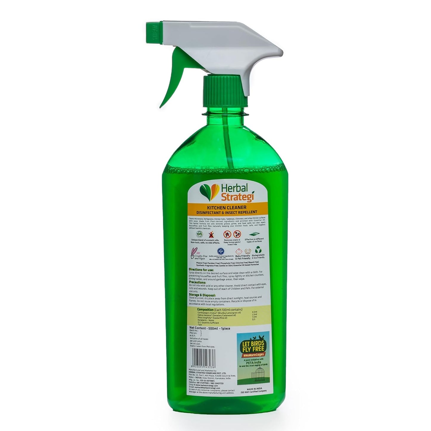 Herbal Strategi Kitchen Cleaner Spray Khanewala Clean – Food-Safe & Non-Toxic | Everyday kitchen cleaner | Safe for Organic Kitchens, Baby High-Chairs & Countertops | No Harsh Chemical Residue