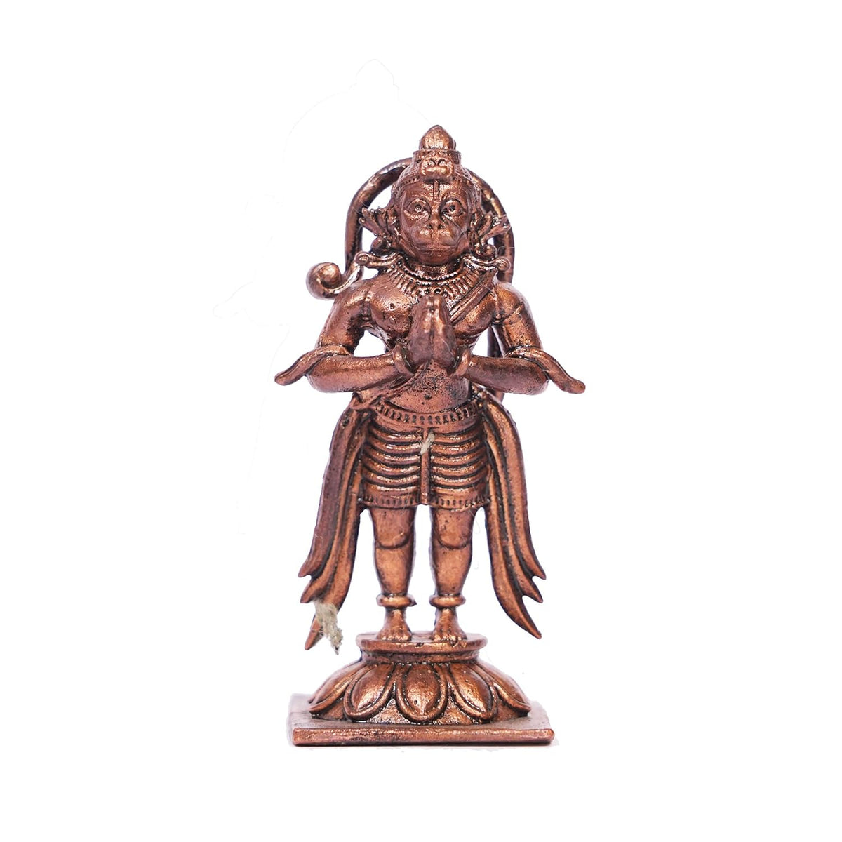 Pure Copper Hanumanji (Bajrangbali) Murti | Handcrafted Copper Idol for Pooja Room, Vastu Decor | Traditional & Auspicious Religious Hindu God Showpiece & Gift Item | 125gm (8x4 cm)