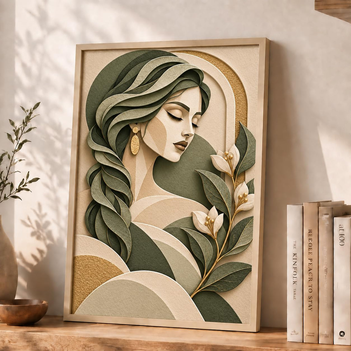 Botanical Woman Face Art- 4