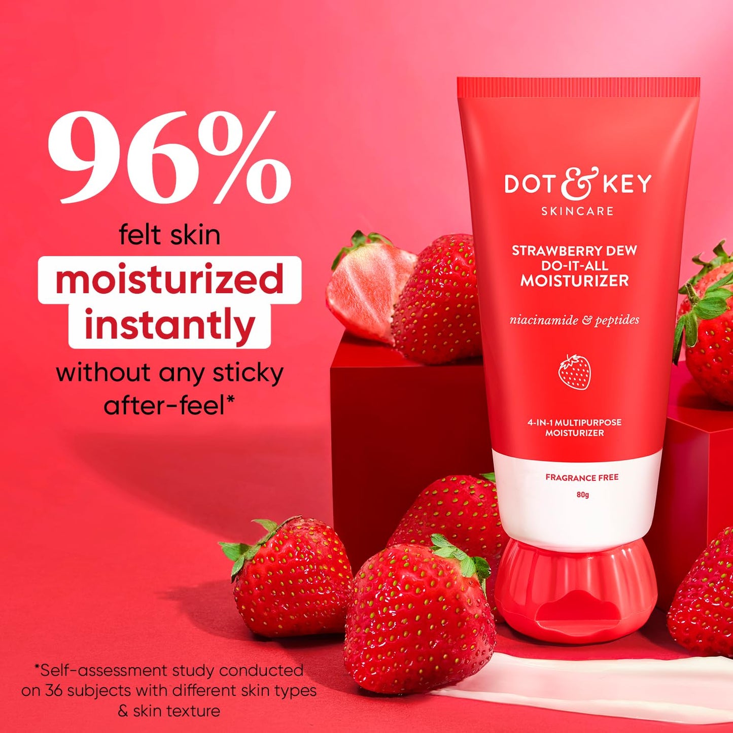 Zephivo Dot & Key Strawberry Dew Do-It-All Moisturizer | Intense Moisturization | Lightweight & Non Sticky | Boosts Radiance | Daily Makeup Remover | Corrects Dark Spots | 80g