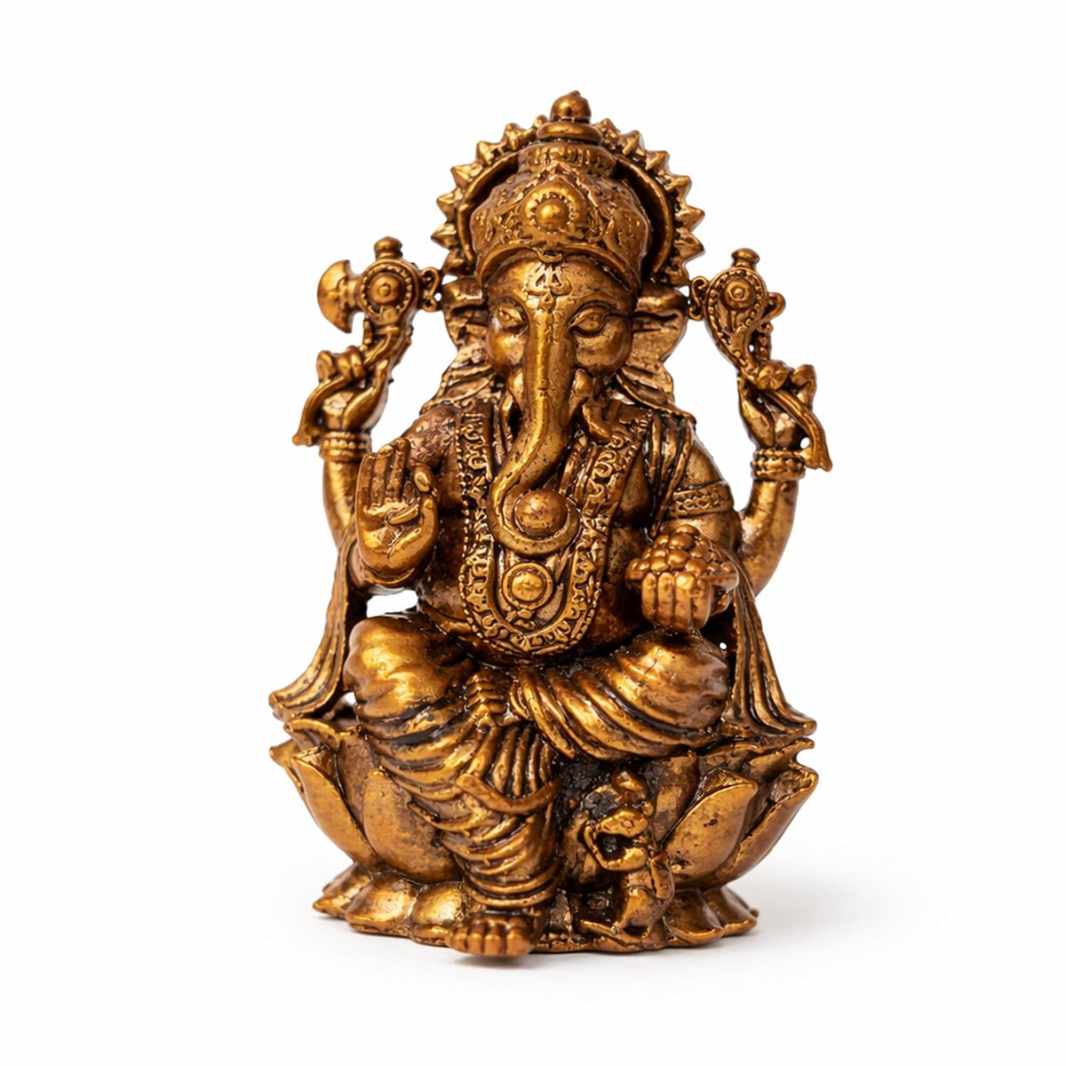 Pure Copper Ganeshji (Ganesha) Murti | Handcrafted Copper Idol for Pooja Room, Vastu Decor | Traditional & Auspicious Religious Hindu God Showpiece & Gift Item | 200gm (7x4 cm)