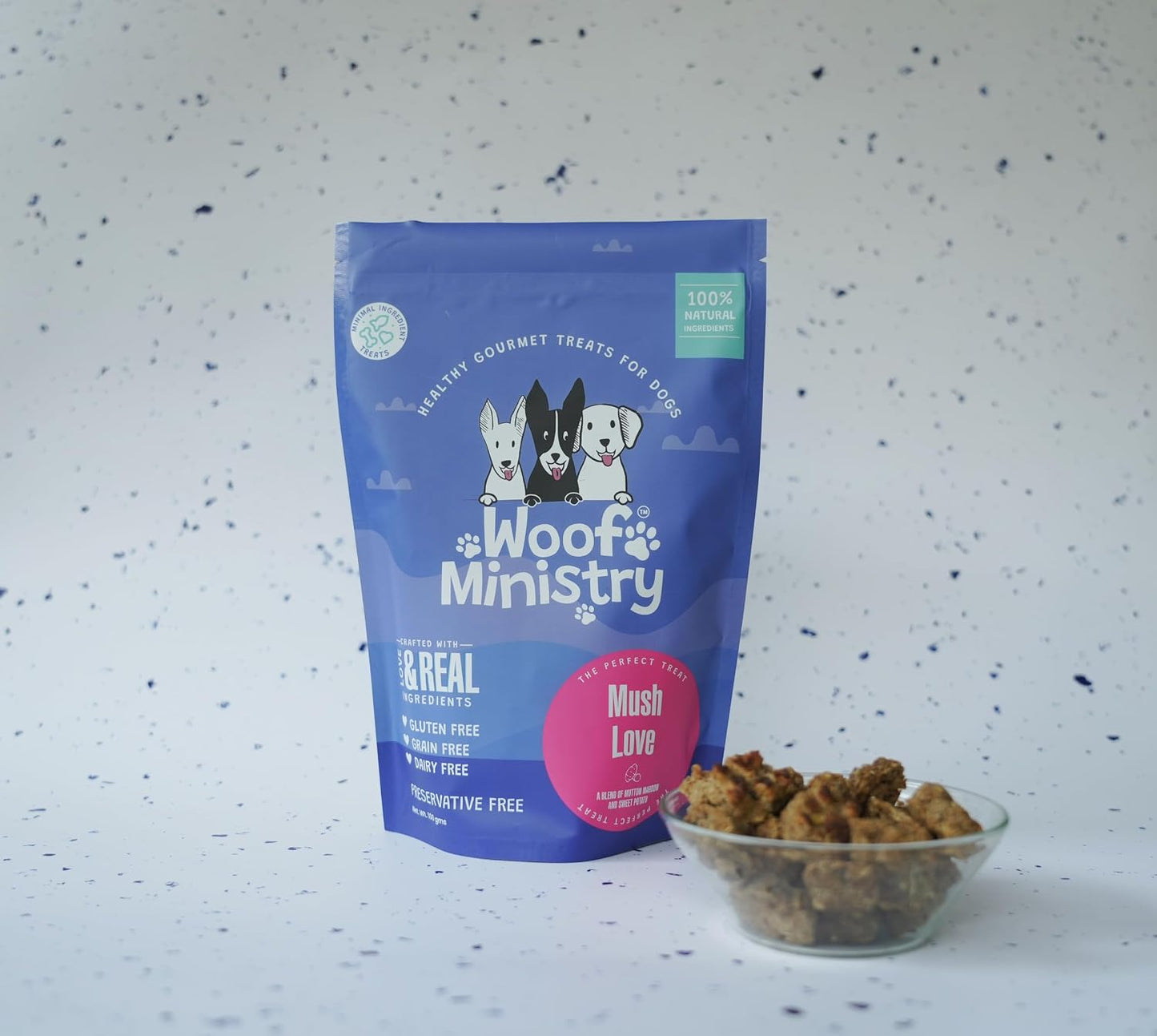 Woof Ministry Mush Love for Dogs, Minimal Ingredient Dehydrated Dog Treats (Non Veg Treats -100 Grams)