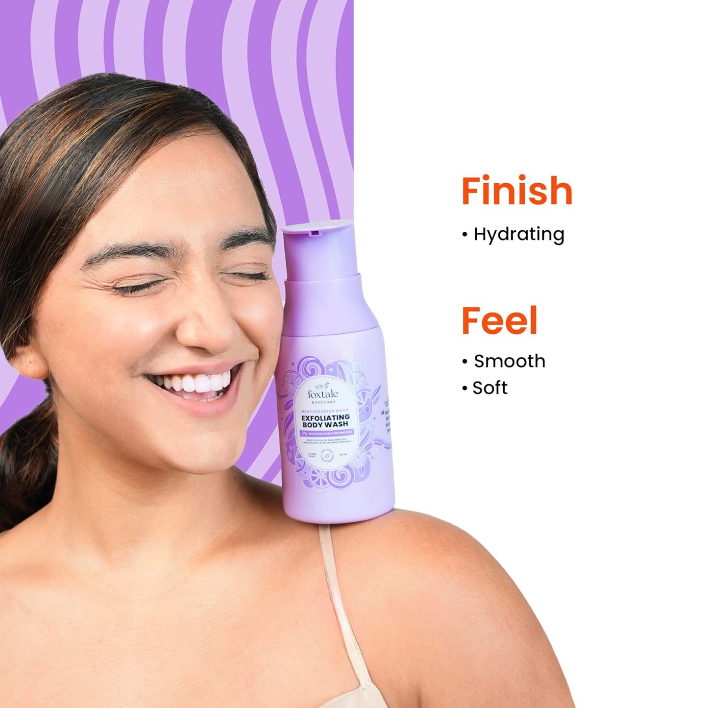 FoxTale 2% Salicylic Acid Exfoliating Body Wash With Zinc Pca|Reduces Body Acne, Strawberry Skin & Ingrown Hair|Smoothens Uneven Texture In 28 Days|Body Wash Men & Women|Exfoliating Shower Gel|250 Ml