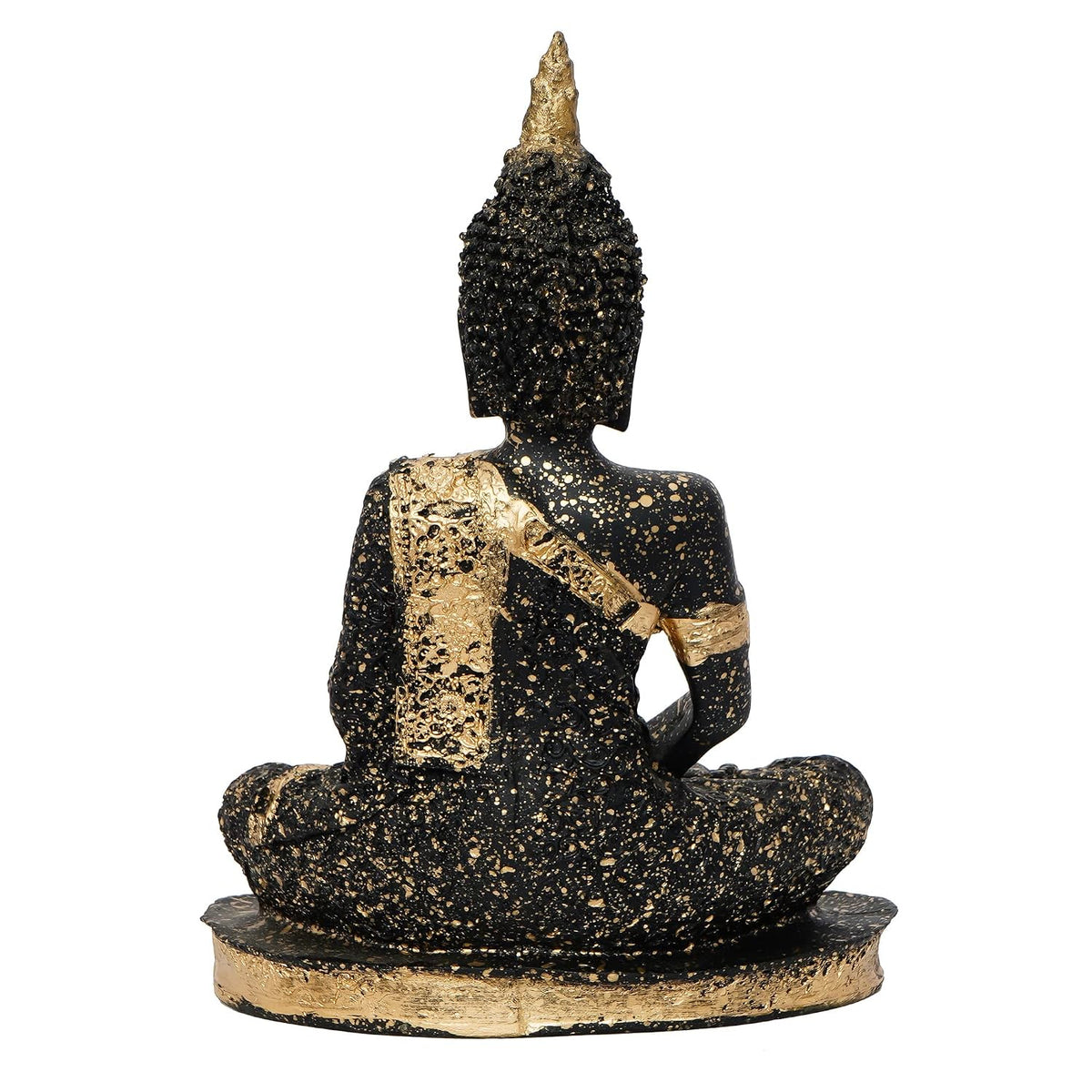 eCraftIndia Golden Black Meditating Lord Buddha Idol for Home Decor Living Room Office | Gautam Buddha Statue Gift for Diwali Housewarming Birthday Buddha Purnima