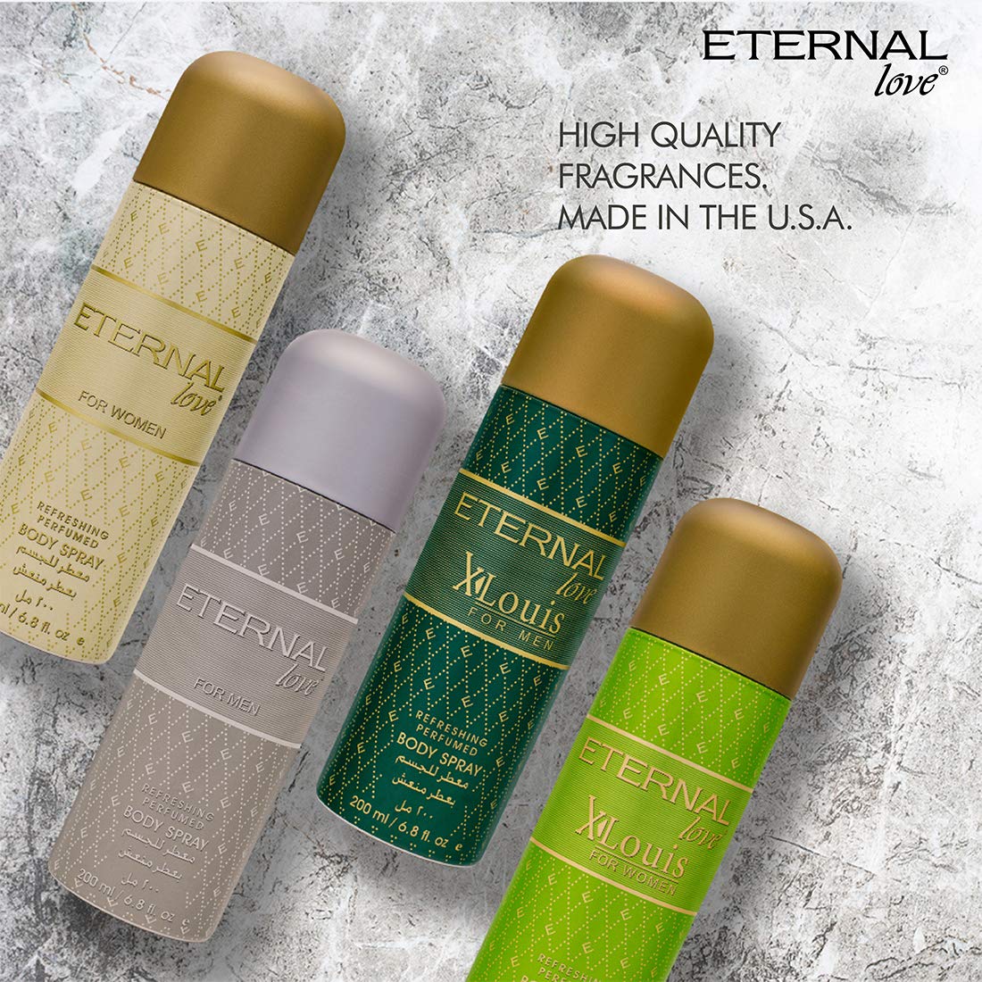 Eternal Love Body Spray for Men | Travel Size | Fresh, Cool & Energizing Scent | Long-Lasting Perfume | Woody Body Spray for Man | Gift for Him | 200ml