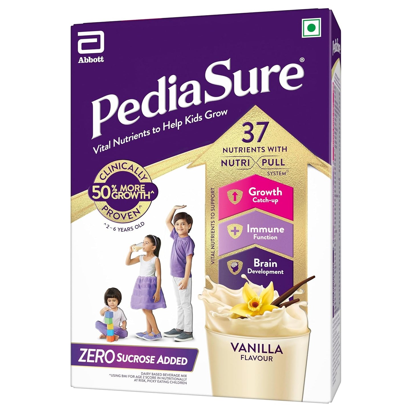Pediasure Zero Sucrose 400g, Vanilla, Scientifically Designed Nutrition to Help Kids Grow, Pediasure Zero Sugar