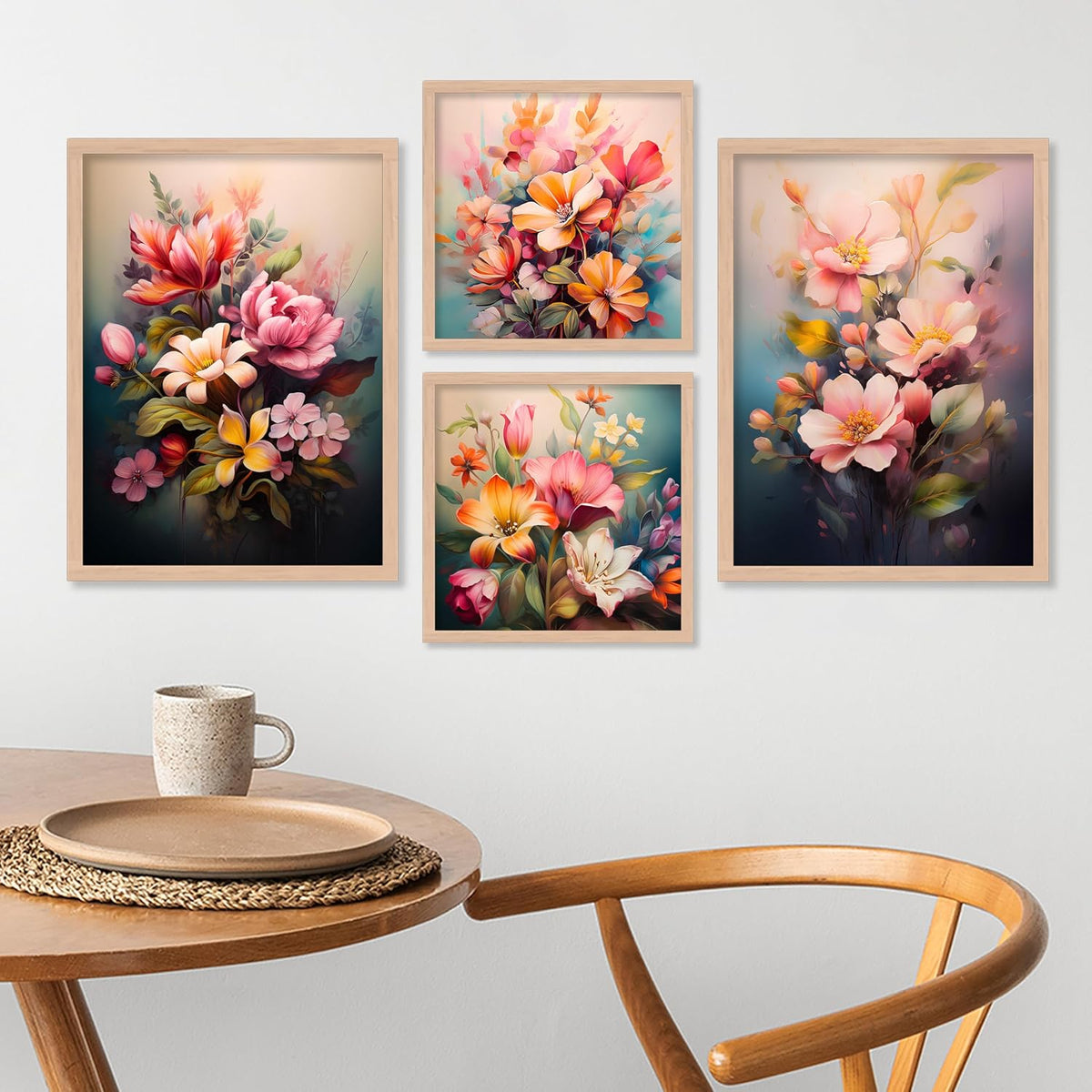 Painting For Home/Wall Decoration - Wall Painting For Living Room Bedroom Framed - Frames For Office Wall Decor (Set of 4) (Medium, Artwork 1)