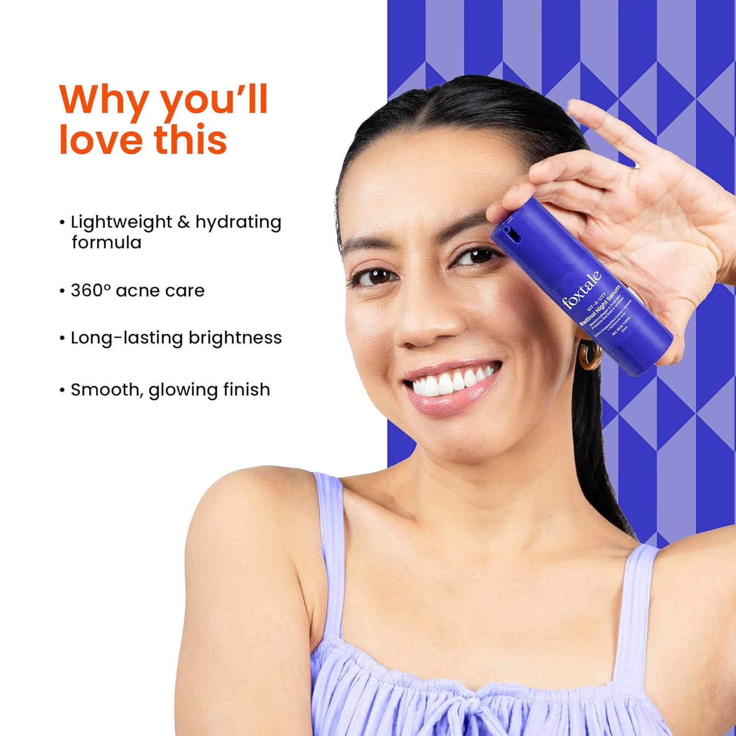 Foxtale 0.15% Beginner Friendly Retinol Night Serum | Anti-Aging Night Cream | Reduces Fine Lines and Wrinkles | No Purging | For Younger-looking Skin | Men & Women | All Skin Types - 30 ml