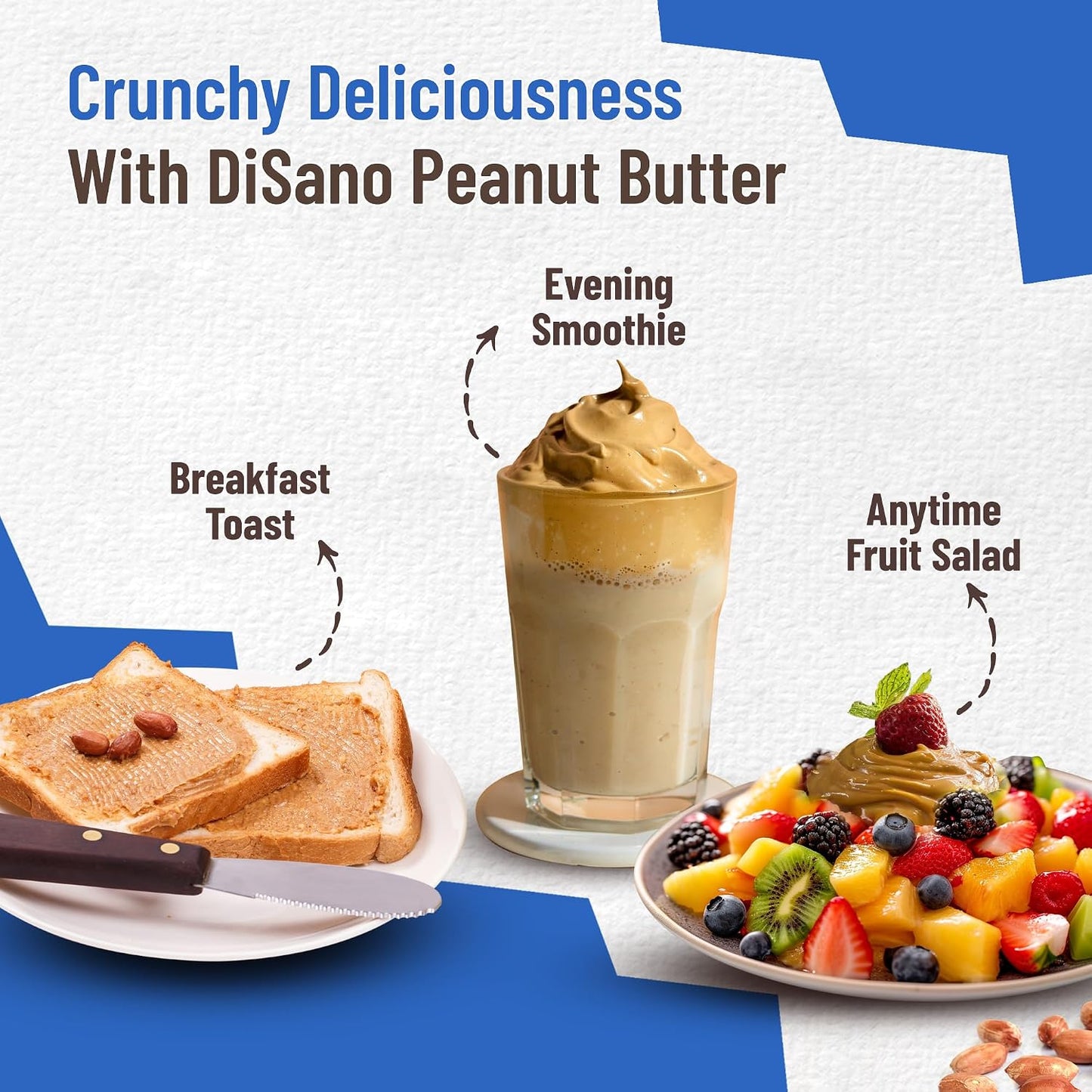 DiSano Classic Peanut Butter Crunchy, 924g, 25g Protein, Roasted Peanuts, Ideal for Pre & Post-Workout, Healthy Spread for Breakfast & Snacking
