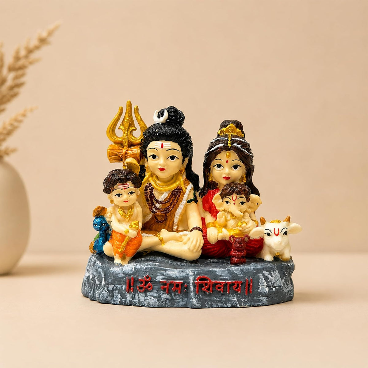 UNOVATE Shiva Parivar for Car Dashboard | Shiva Idol | Shiv Parivar Statue for Car | Mahadev Idol for Car, Home Temple, Office Desk. (Shiv Parivar)
