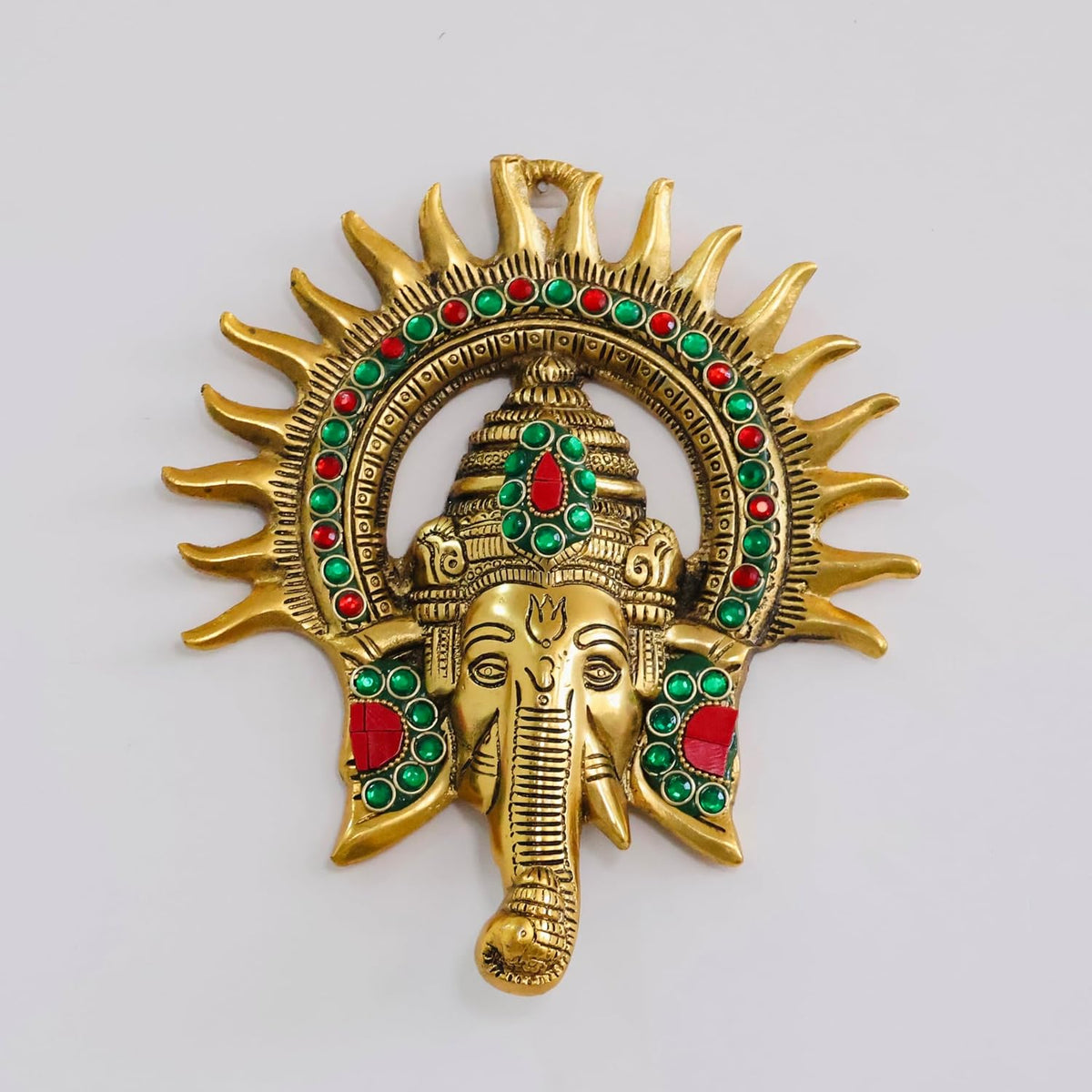 Metal Ganesha ji Statue,Ganpati Wall Hanging Sculpture Lord Ganesh Idol Lucky Feng Shui Wall Decor Your Home, Office,Religious Gift Article