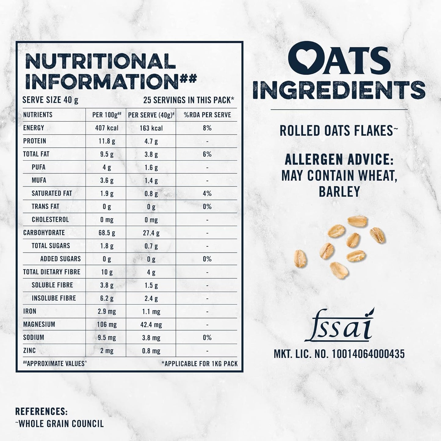 Quaker Oats 1Kg, Rolled Oats Natural Wholegrain, Nutritious Breakfast Cereals, Dalia Porridge, Easy To Cook, Honey