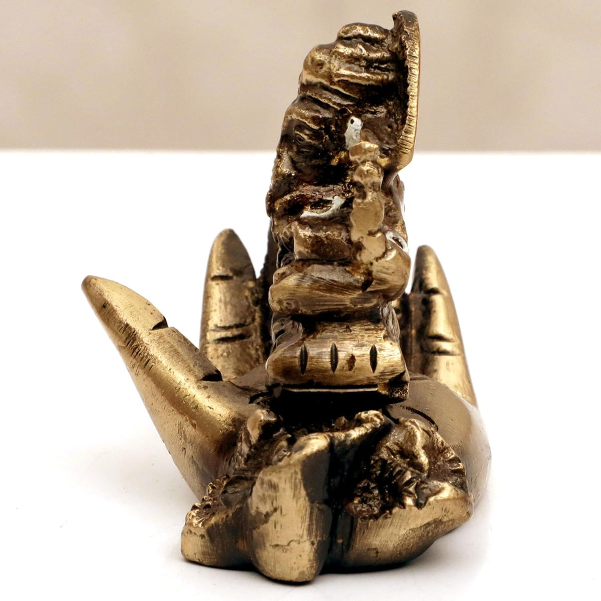 Ganesh Idol on a Palm, Handcrafted Brass Statue Showpiece for Home Decor, Office Table, Gifts