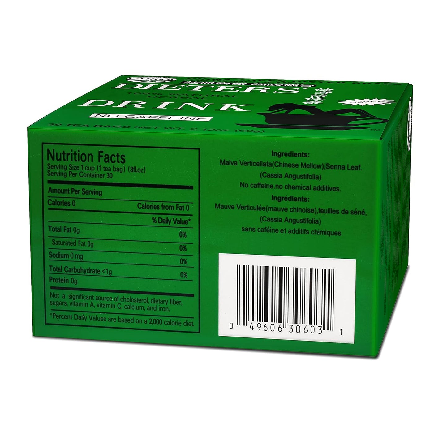 Uncle Lee's Tea, Dieter's 100% Natural Herbal Drink, No Caffeine, 30 Tea Bags, 2.12 oz (60 g)