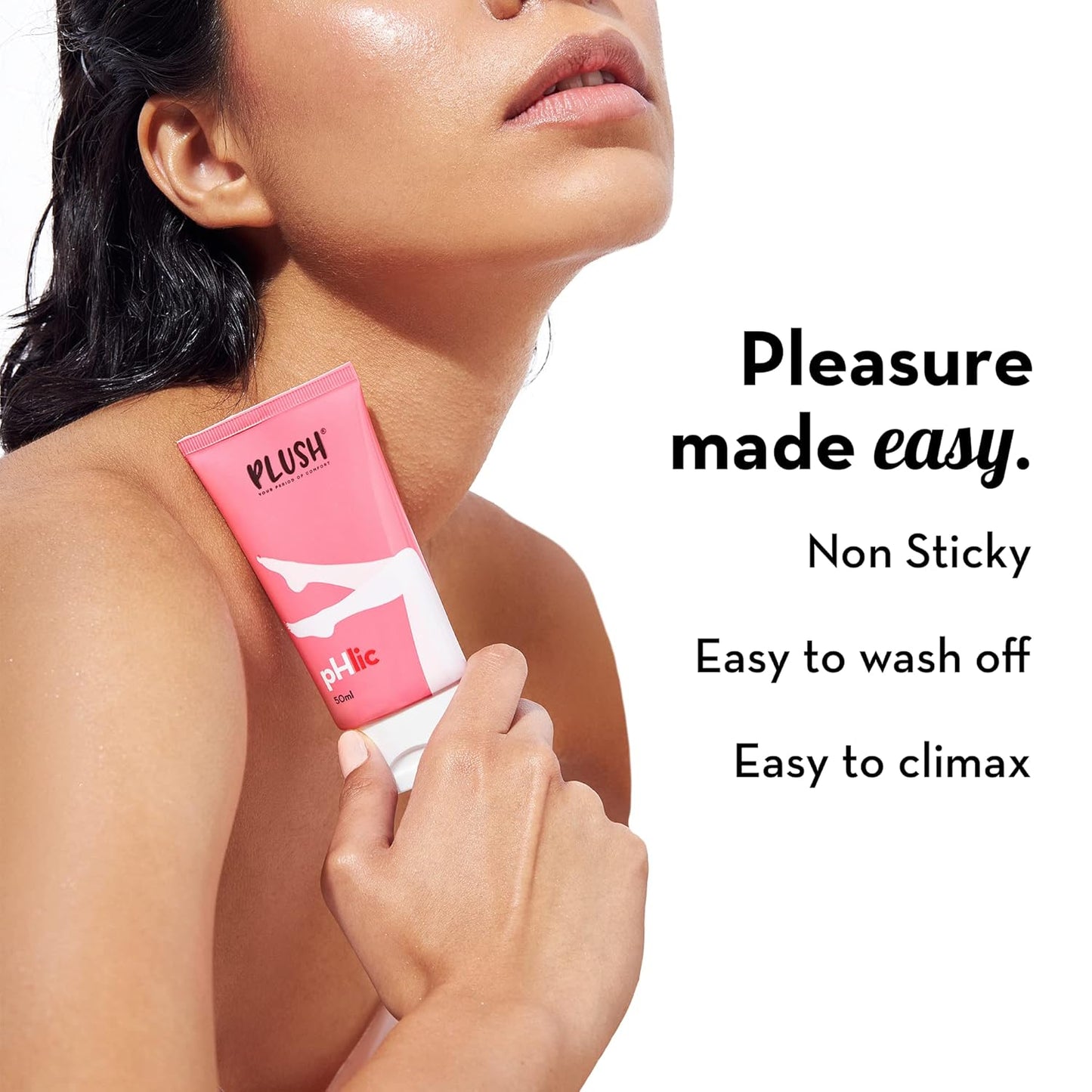 Plush pHlic Aloe Infused Personal Lubricant For Men & Women- Strawberry, 50ml | Skin Friendly pH Balanced Lube Helps Prevents Dryness | Easy To Wash Off & Convenient For Use