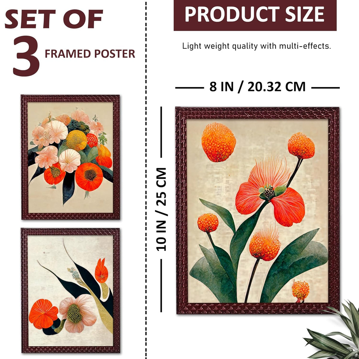 Framed Art Painting For Home, Living Room, Hall | Traditional Paintings With Frame For Home Decor (Floral D2)
