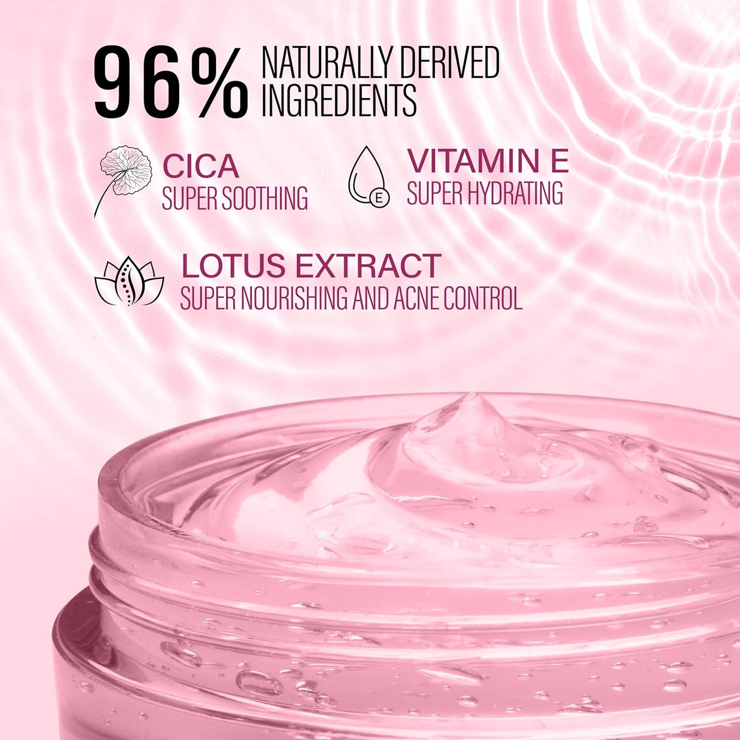 FACESCANADA Pink Aloe Vera Oil-Free Day Gel, 50g | 1.5% Hyaluronic Acid | Intense Hydration | Lightweight, Non Sticky & Absorbs Easily | Soothing, Nourishing & Acne Control | No Alcohol & Parabens