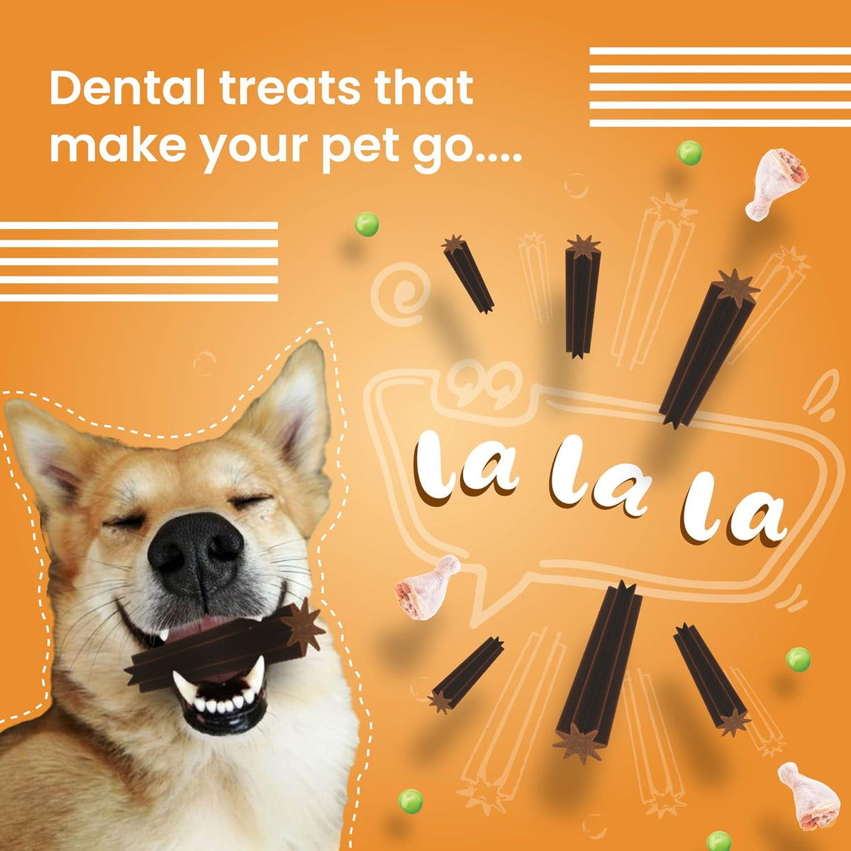 BARK OUT LOUD- Dental Sticks Dog Treats | Sugar Free | Plaque Tartar & Odour Oral Care | Fresh Smell Chicken Dog Treats - 100gm (100 gm, Dental Sticks)
