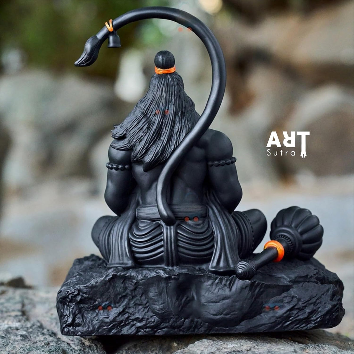 Hanuman ji Idol for Car Dashboard, Black