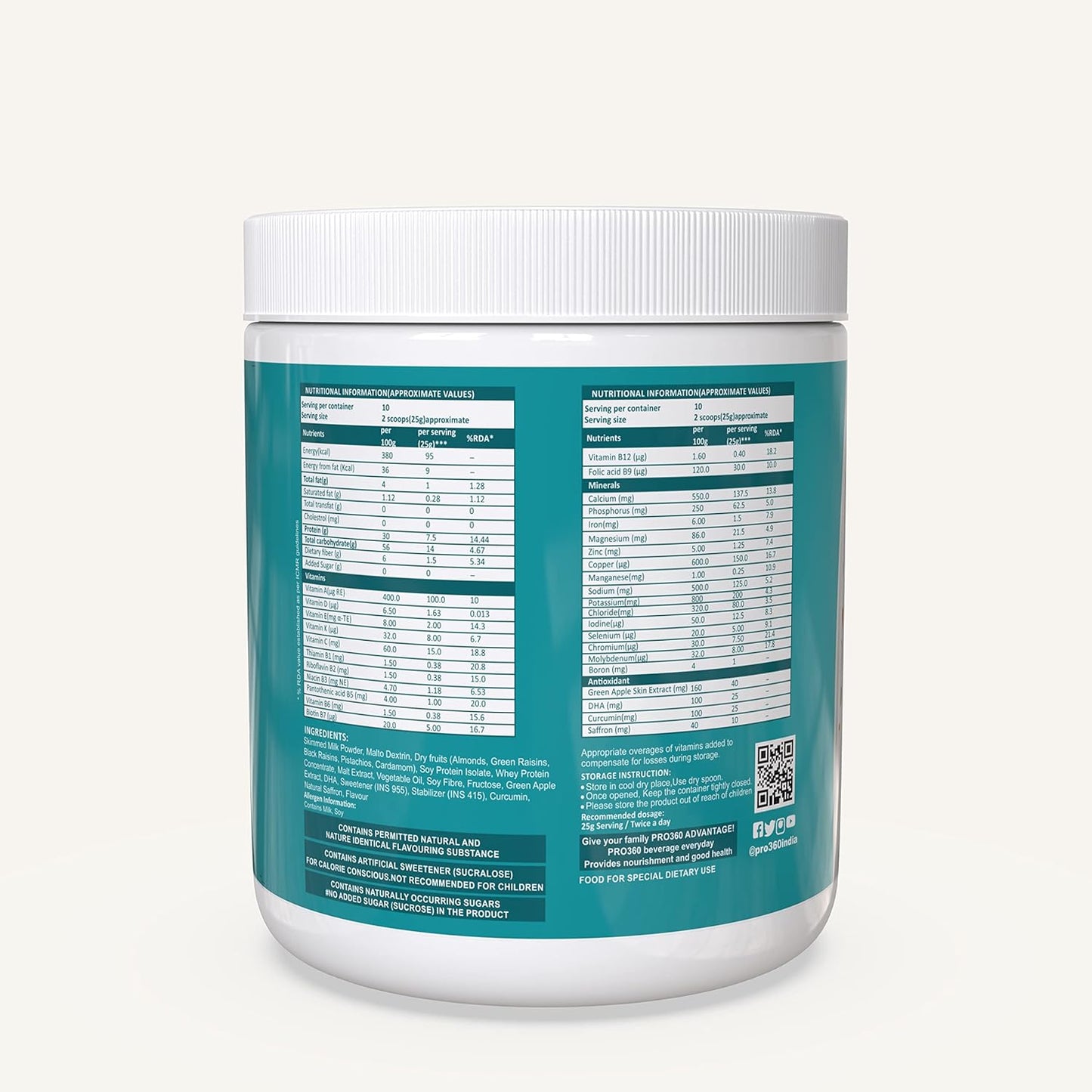 Pro360 Mom Protein Powder for Pregnant Women | 250g Saffron-Flavored Maternal Nutrition with Dry Fruits | Protein Supplement for Breastfeeding and Lactating Mothers