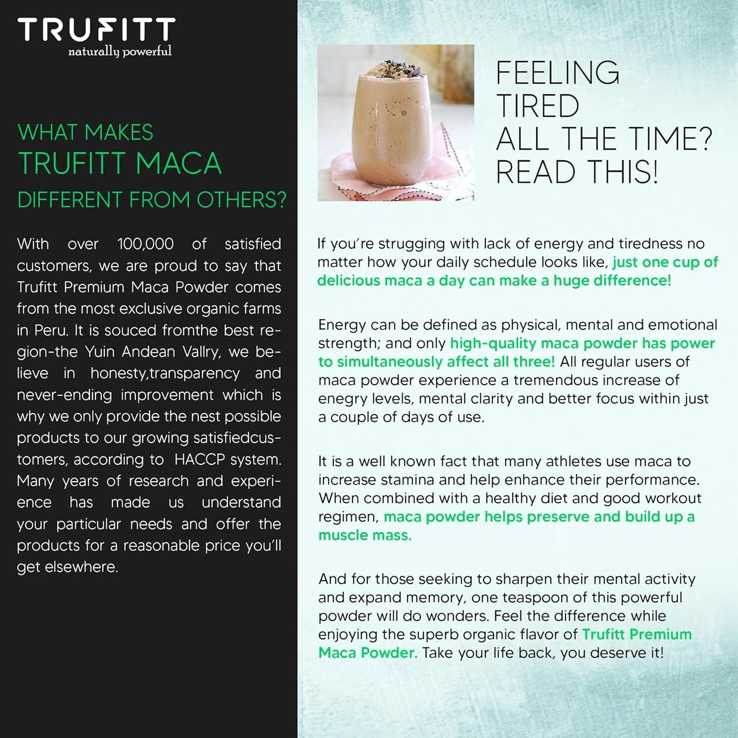 Trufitt Peruvian Yellow Maca Root Powder, Organic Herbal Supplement | Improves Energy And Stamina | Good For Men And Women - 100 GMS