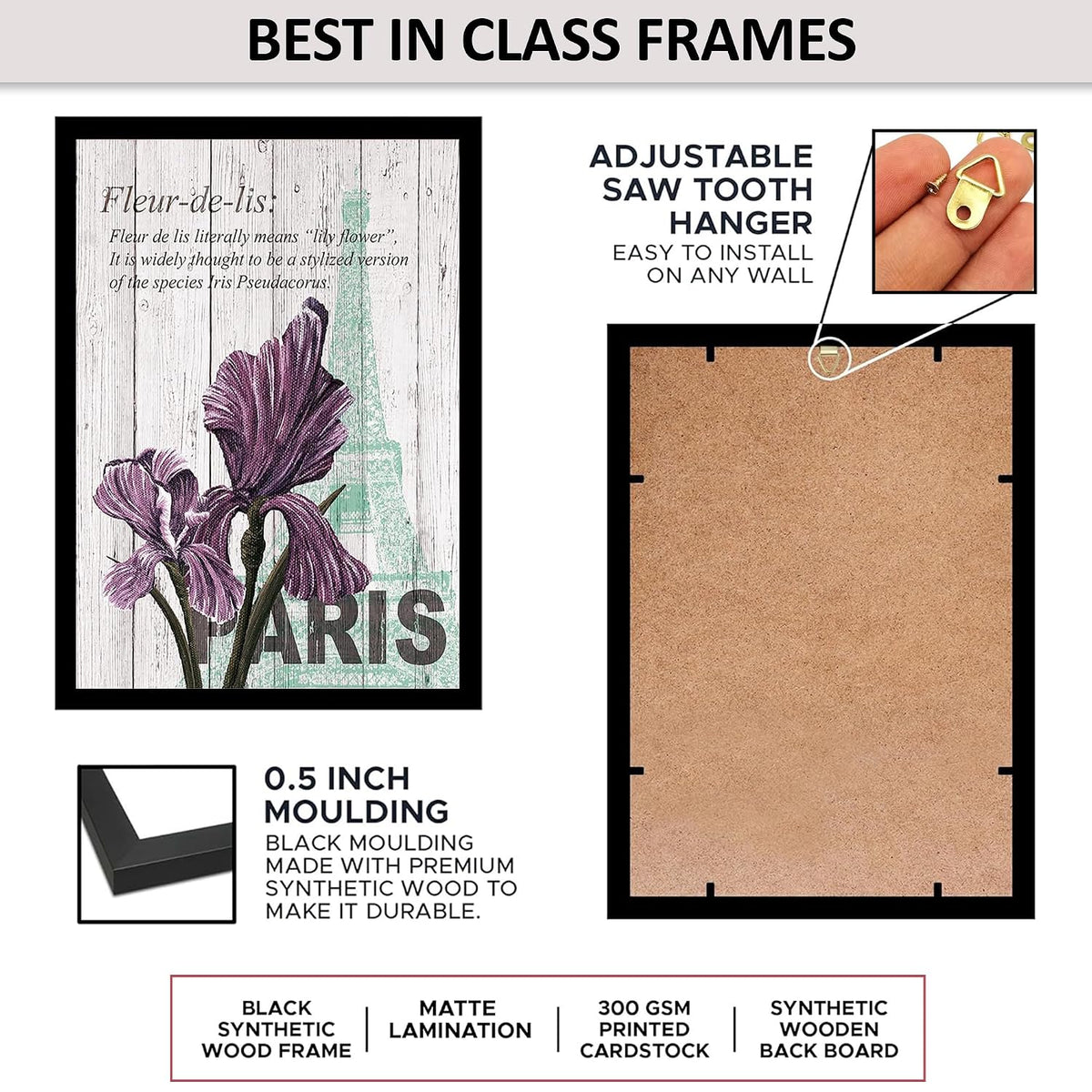 Wall Painting Frames For decor, Pictures Frame For Living Room, Home Decoration, Bedroom, Set of 3, 1pc- 23 x 30 cm, 2pc- 12.5 x 30 cm (Design 13)