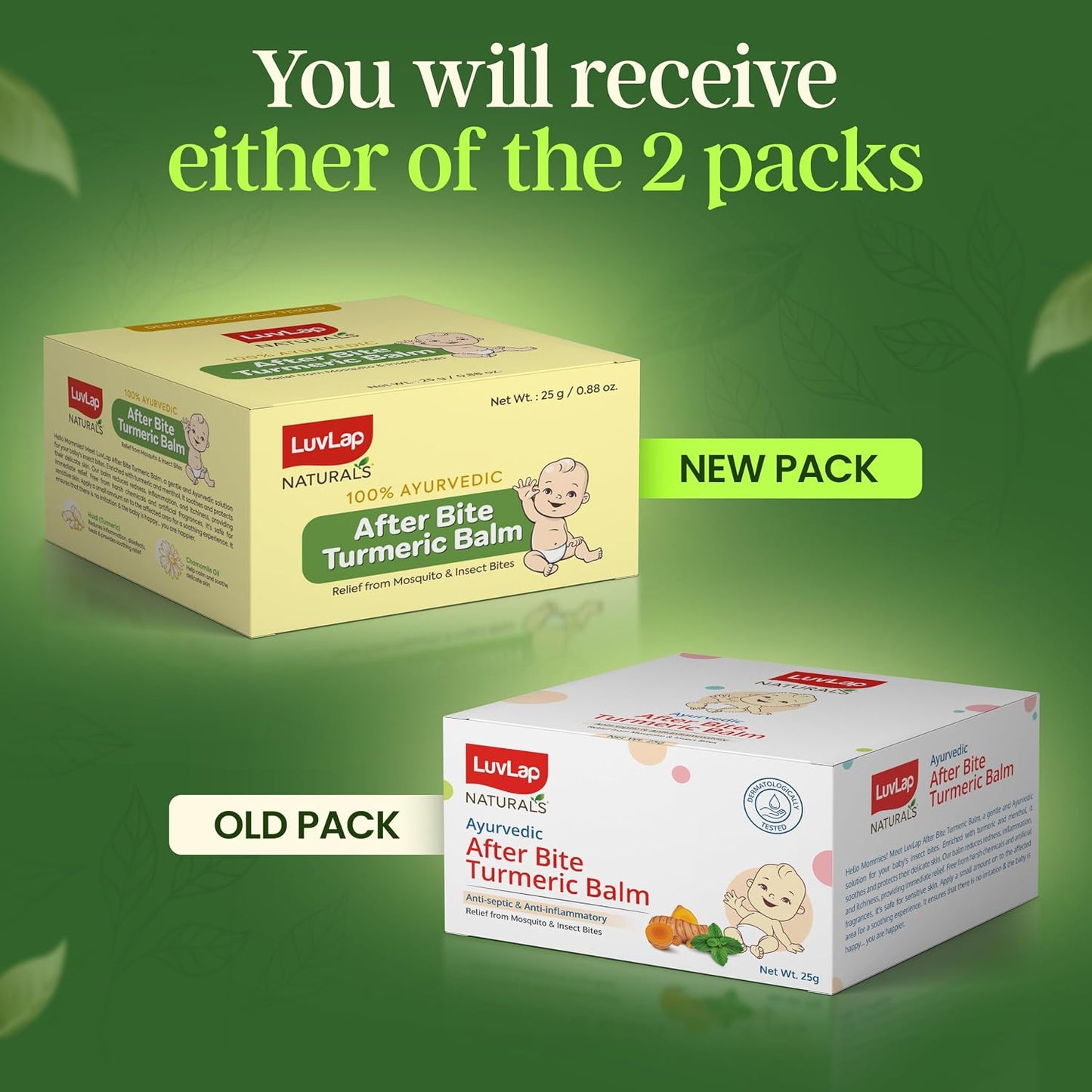 LuvLap Naturals After Bite Turmeric Balm with Pudina, 25gm, Mosquito & insect Bites, 100% Ayurvedic, Gives relief from Rashes, Antiseptic & Anti-inflammatory, Dermatologically Tested, 25g