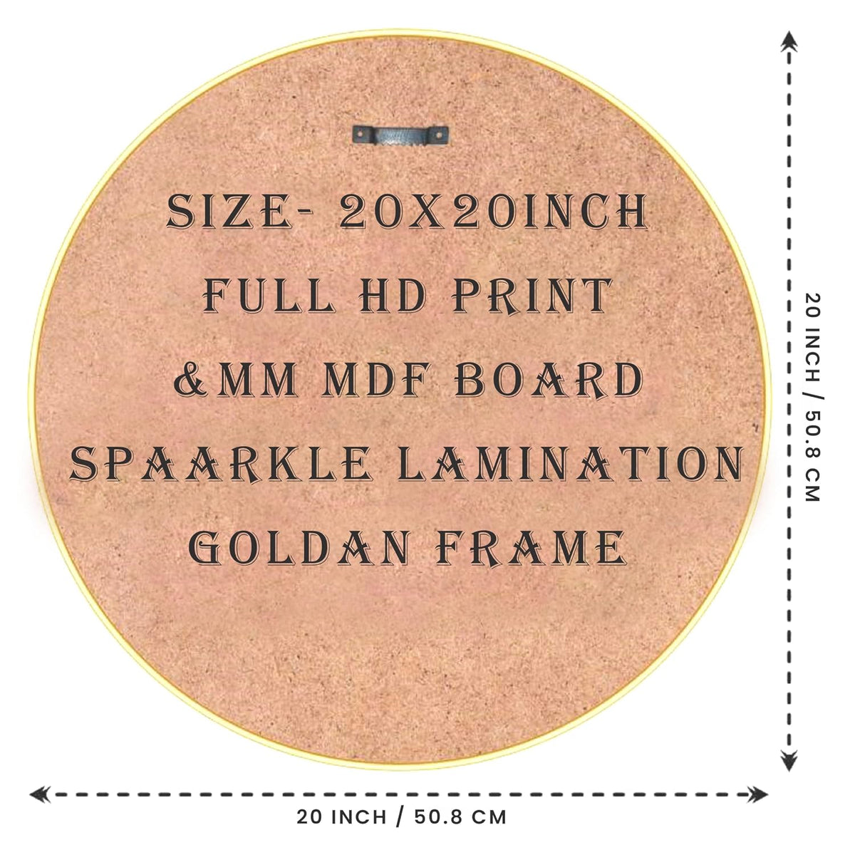 Running horse modern art Premium Sparkle lamination Golden Slim Frame 50.8 cm x 50.8 cm Large Size, For Home/Office/Hotel painting GRL-28