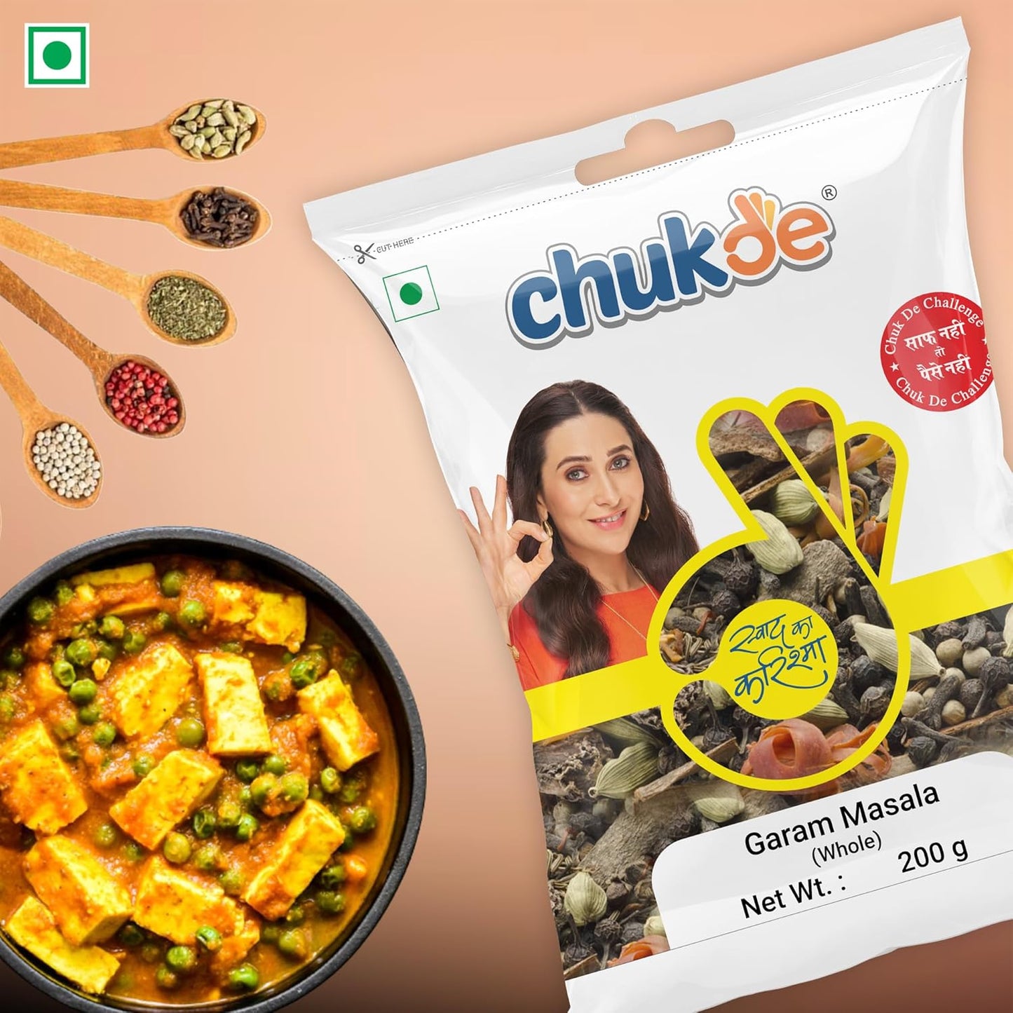 Chukde - Garam Masala Whole (7.05 OZ) .- Blend of 13 Spices - Authentic Indian Spice Blend for Rich Flavors - Ideal for Traditional Indian Dishes - Whole Blended Spice - 200 Gm