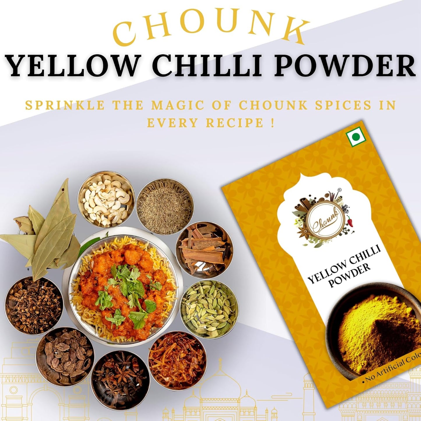 Chounk Yellow Mirch Powder | Pure and Natural Peeli Mirchs Powder | Pili Mirch Masala with No Artificial Colors and No Preservatives Chilli Powder 100g