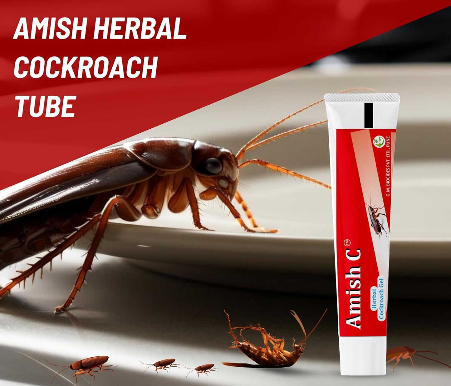 Amish C Cockroach Herbal Gel 20g Pack Of 2 For Home Cockroach | Fast Results For Home For Kitchen For Office Convenient/Natural & 100% Effective