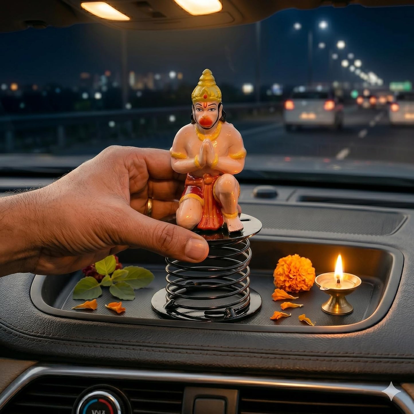 B.R STORE Spring Mounted Lord Hanuman Idol