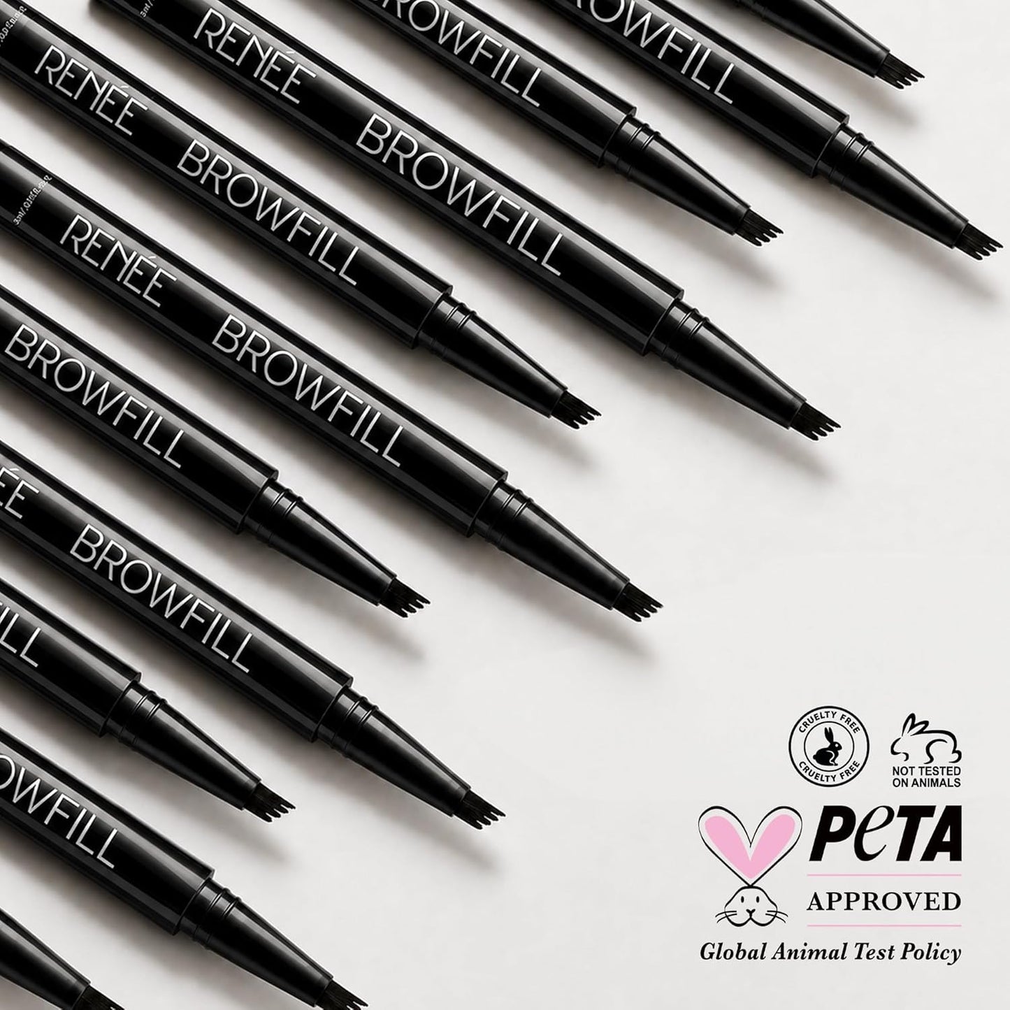 RENEE Browfill Eyebrow Pen - Black | Waterproof & Smudge-Proof | One Swipe Application | Micro Precision | Natural & Long-Lasting Finish | For Denser & Fuller Eyebrows | Easy to Use | Cruelty-Free