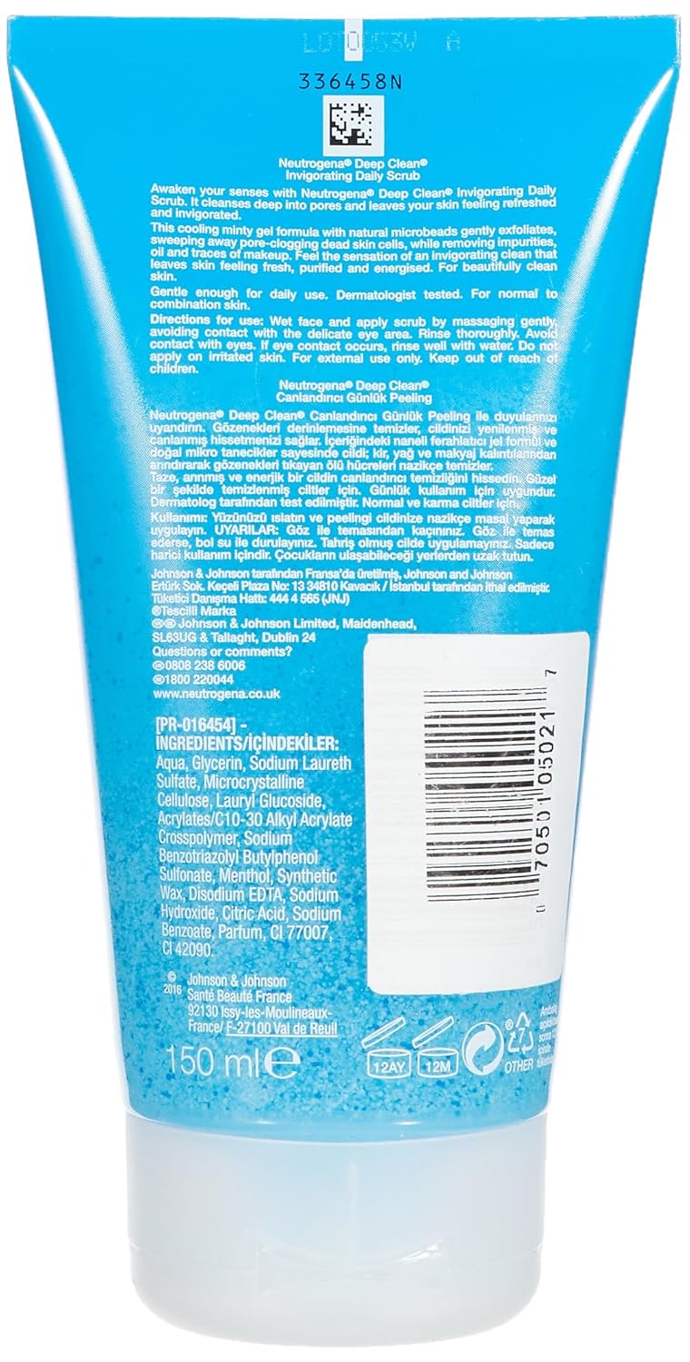 Neutrogena Deep Clean Invigorating Foaming Scrub, 124.2 ml (Pack of 1)