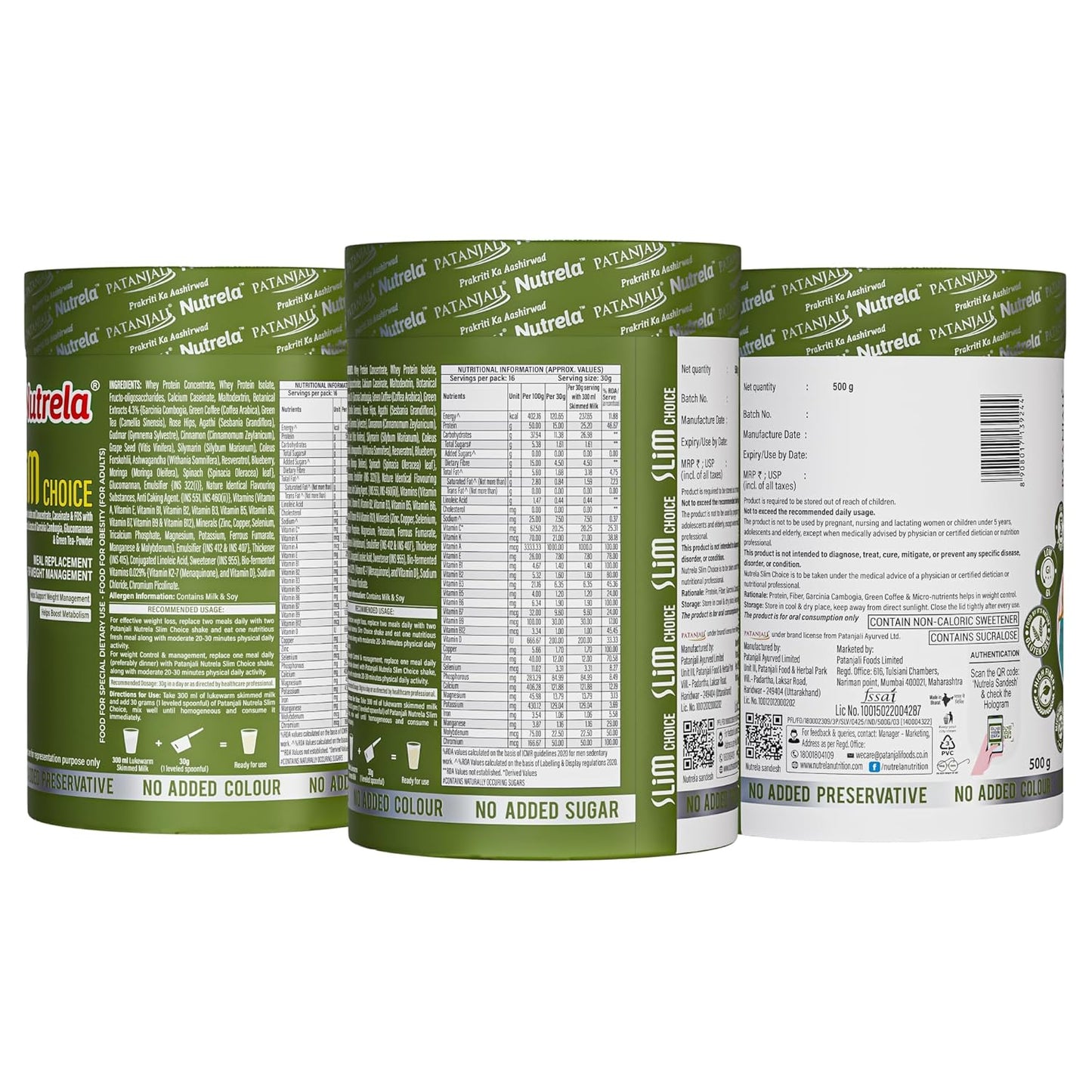 Nutrela Slim Choice Meal Replacement Protein Shake for Weight Loss- 500gm Vanilla Flavor | Weight Management supplement Powder | Goodness of Garcinia Cambogia, Rose Hips & Green Coffee Extract